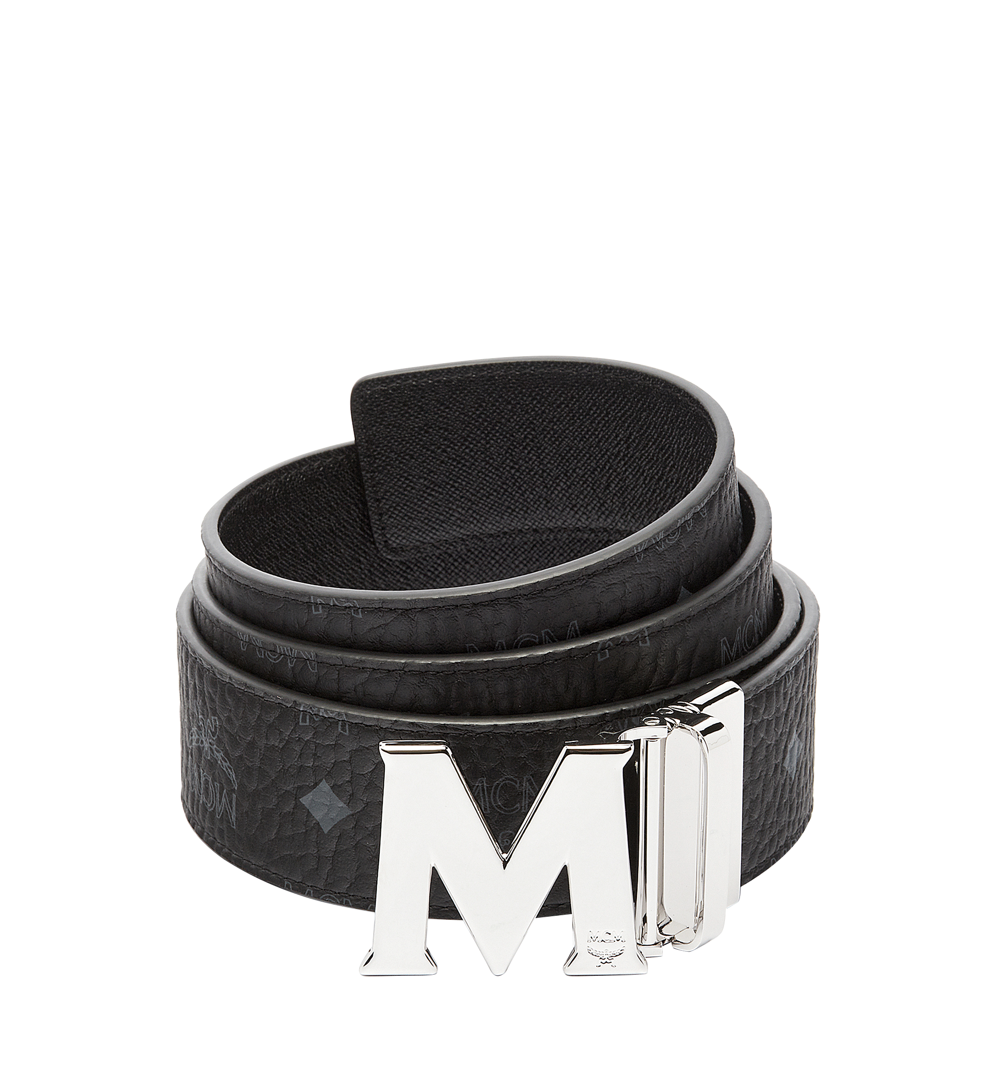 MCM Reversible M Buckle Monogram Belt Denim, $295
