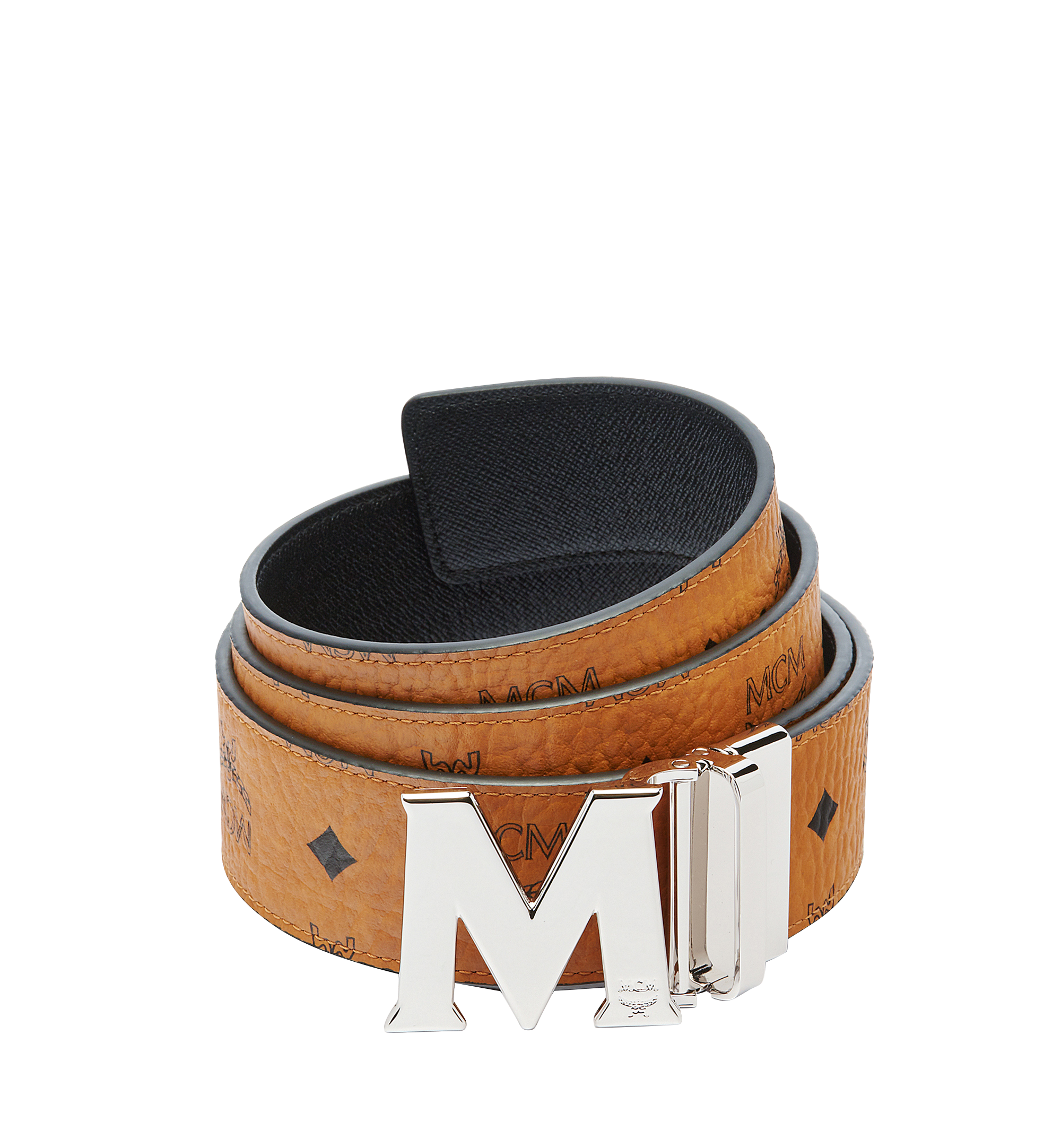 MCM 100 cm Tech Reversible Belt Black One Size at  Men's Clothing  store