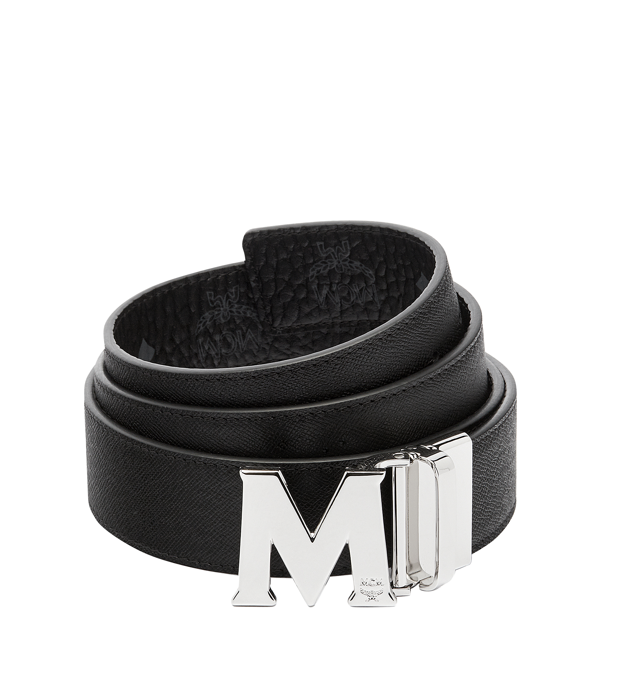 MCM Claus M Reversible Belt 3.8 cm in Visetos Black MXBAAVI02BK001 Alternate View 1