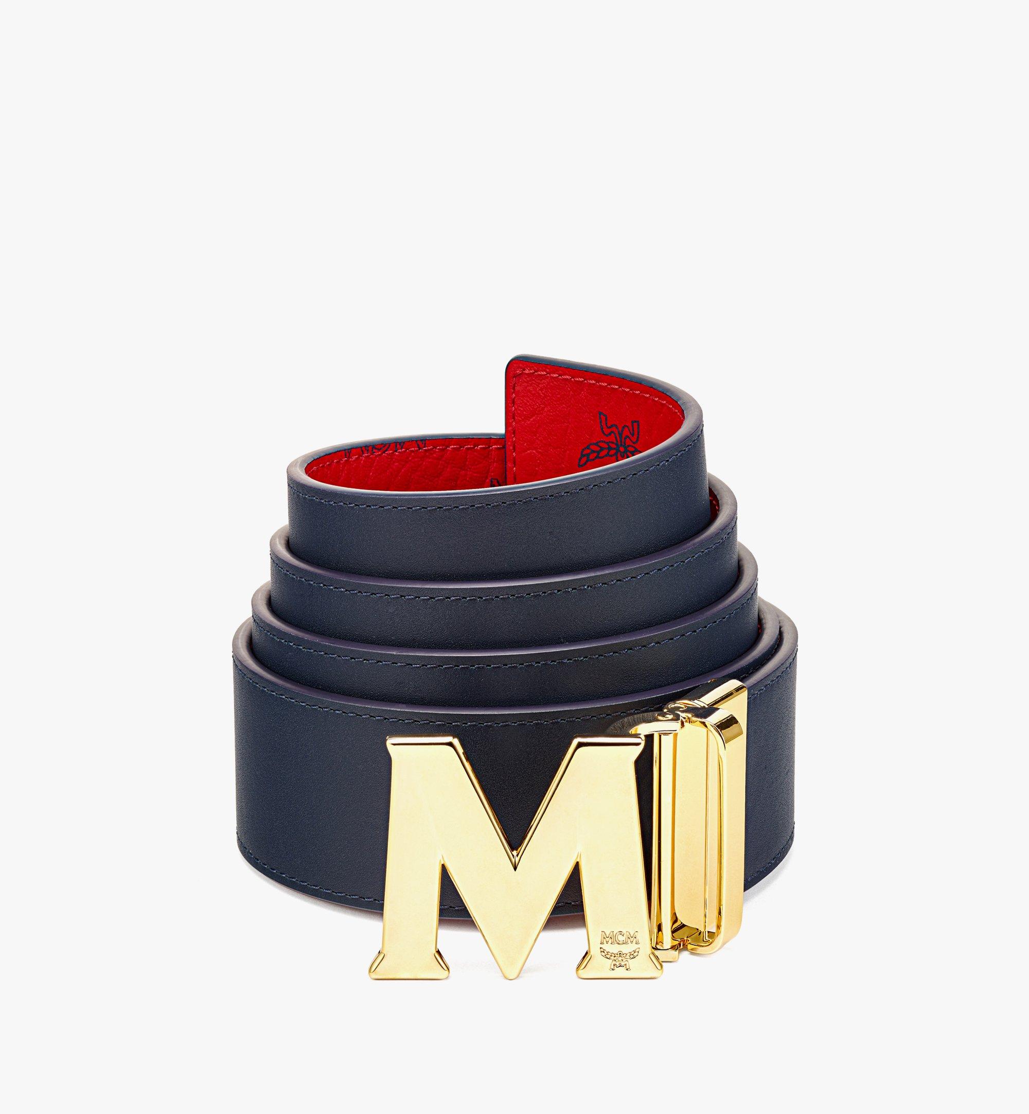 MCM Claus M Reversible Logo Belt Red & Blue Size 40