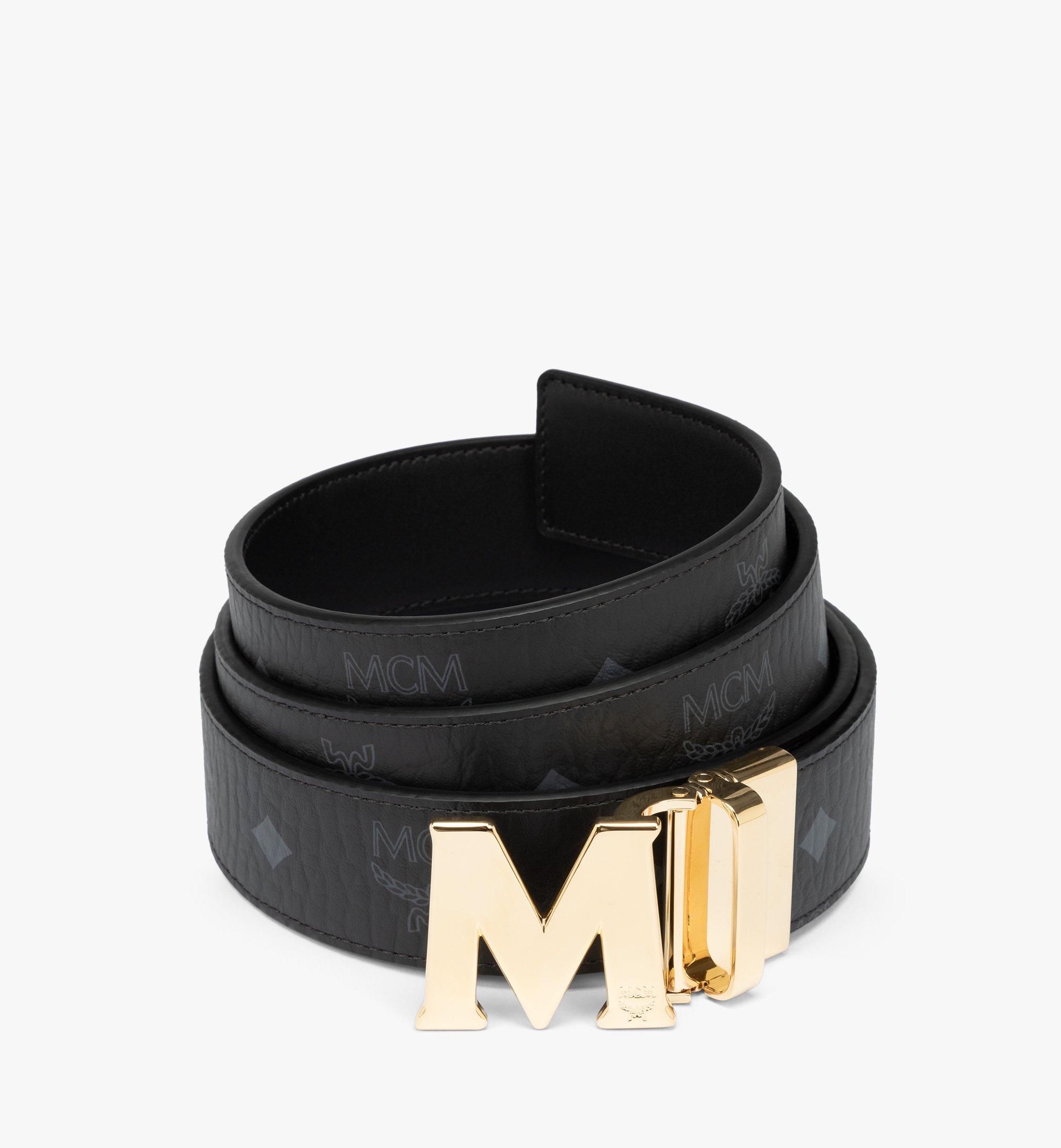 Mcm Clause Reversible Cut-to-size Leather Belt - Black