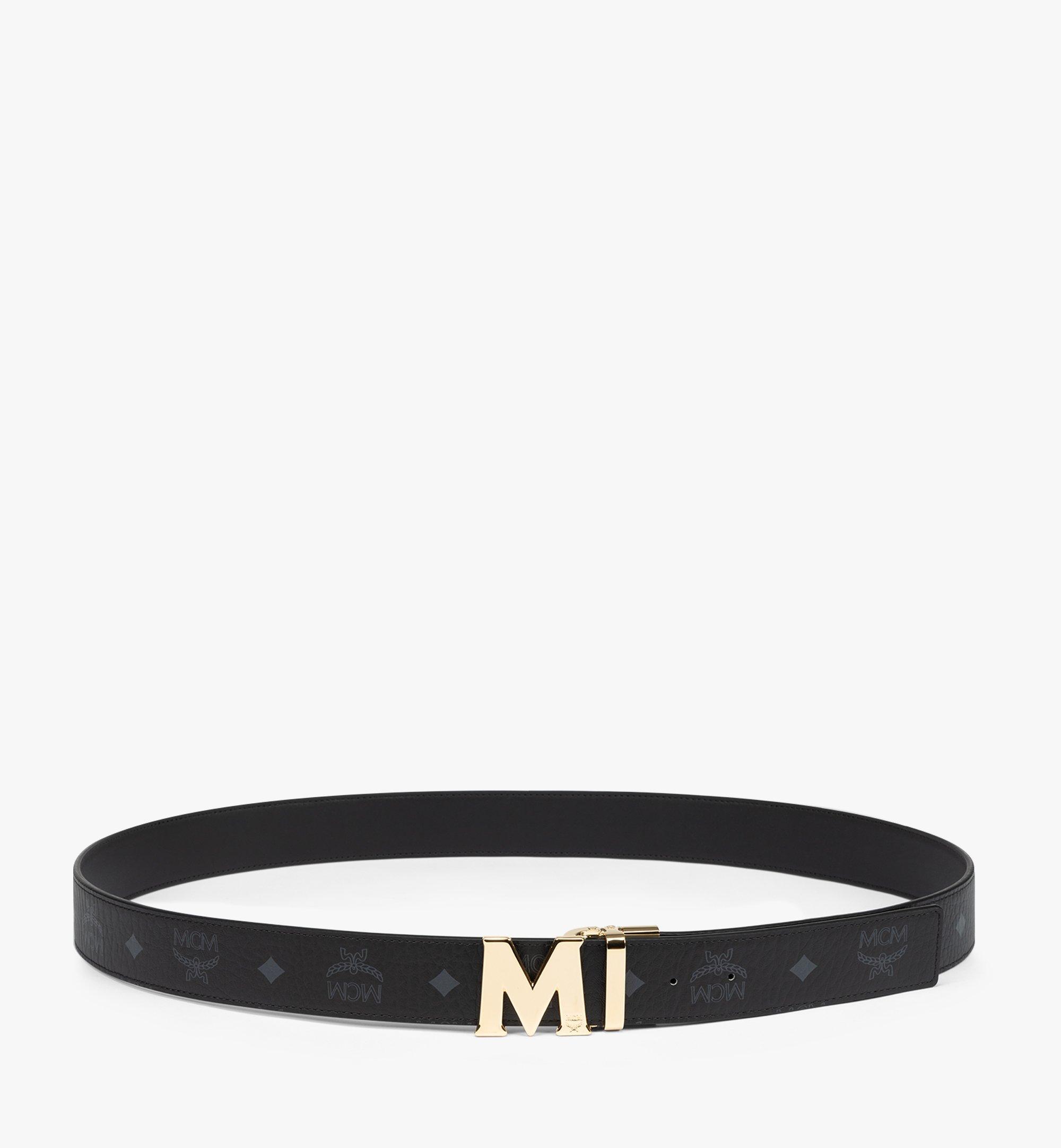 MCM Claus M Reversible Belt 3.8 cm in Visetos Black MXBAAVI04BK001 Alternate View 2