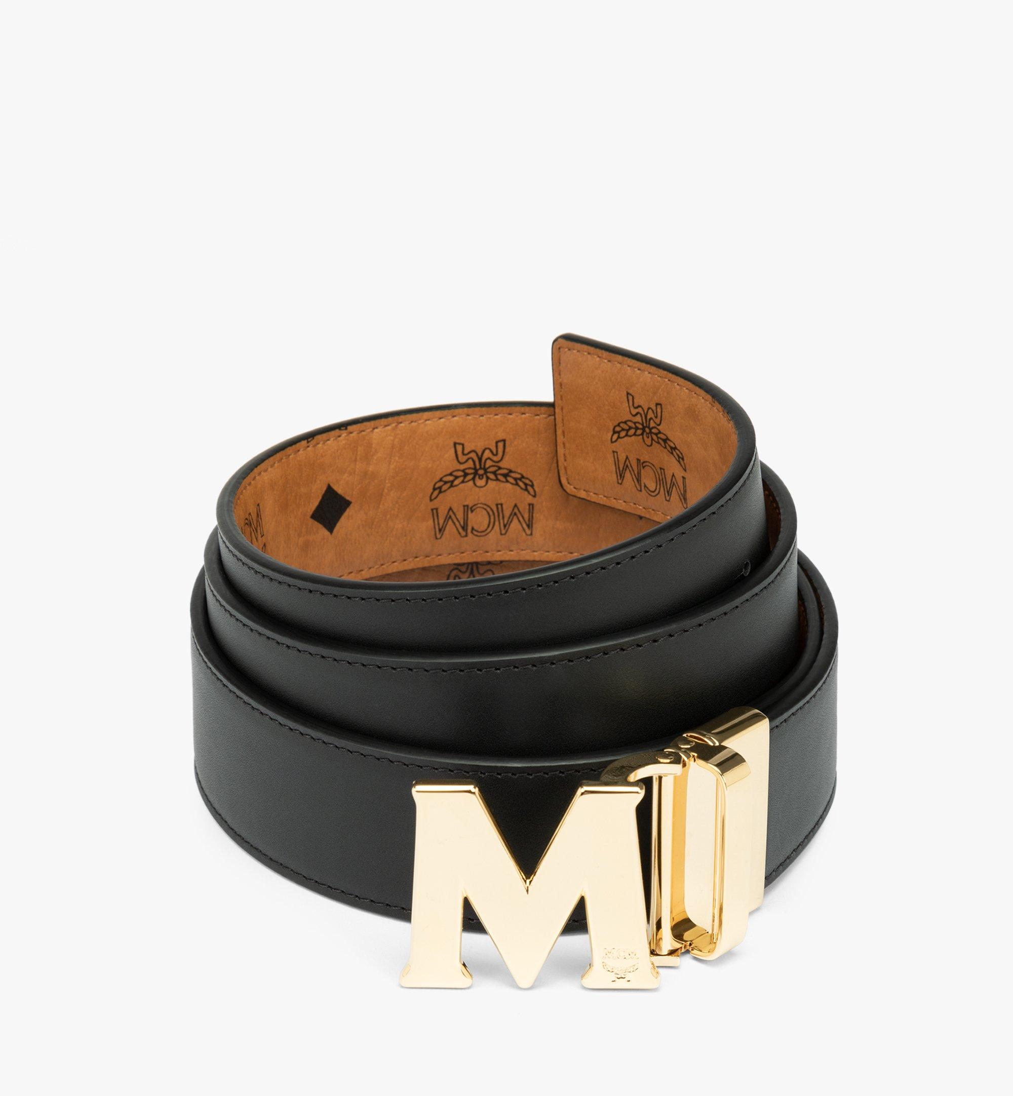 Mcm Mode Mena Reversible Leather Belt Cognac