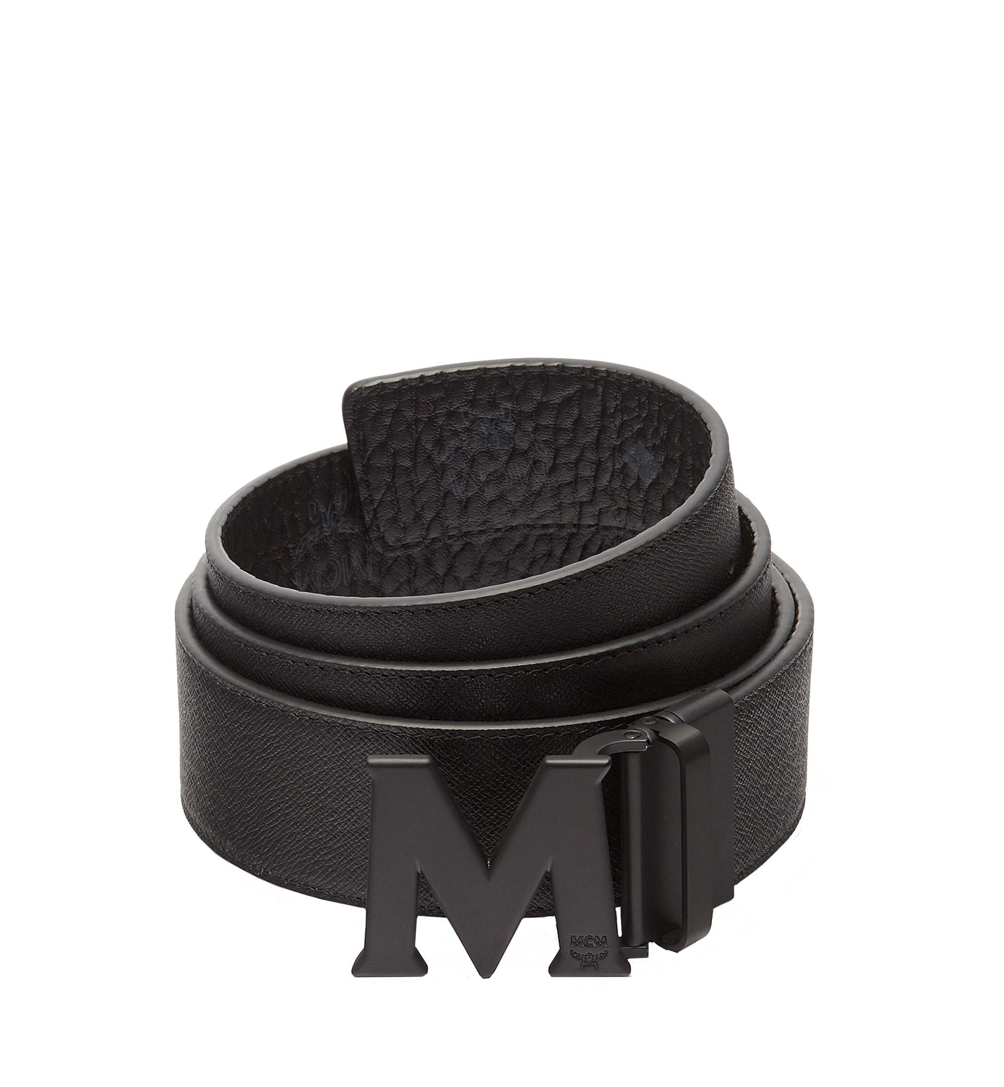 MCM Claus Matte M Reversible Belt 4.5 cm in Visetos Black MXBAAVI08BK001 Alternate View 1