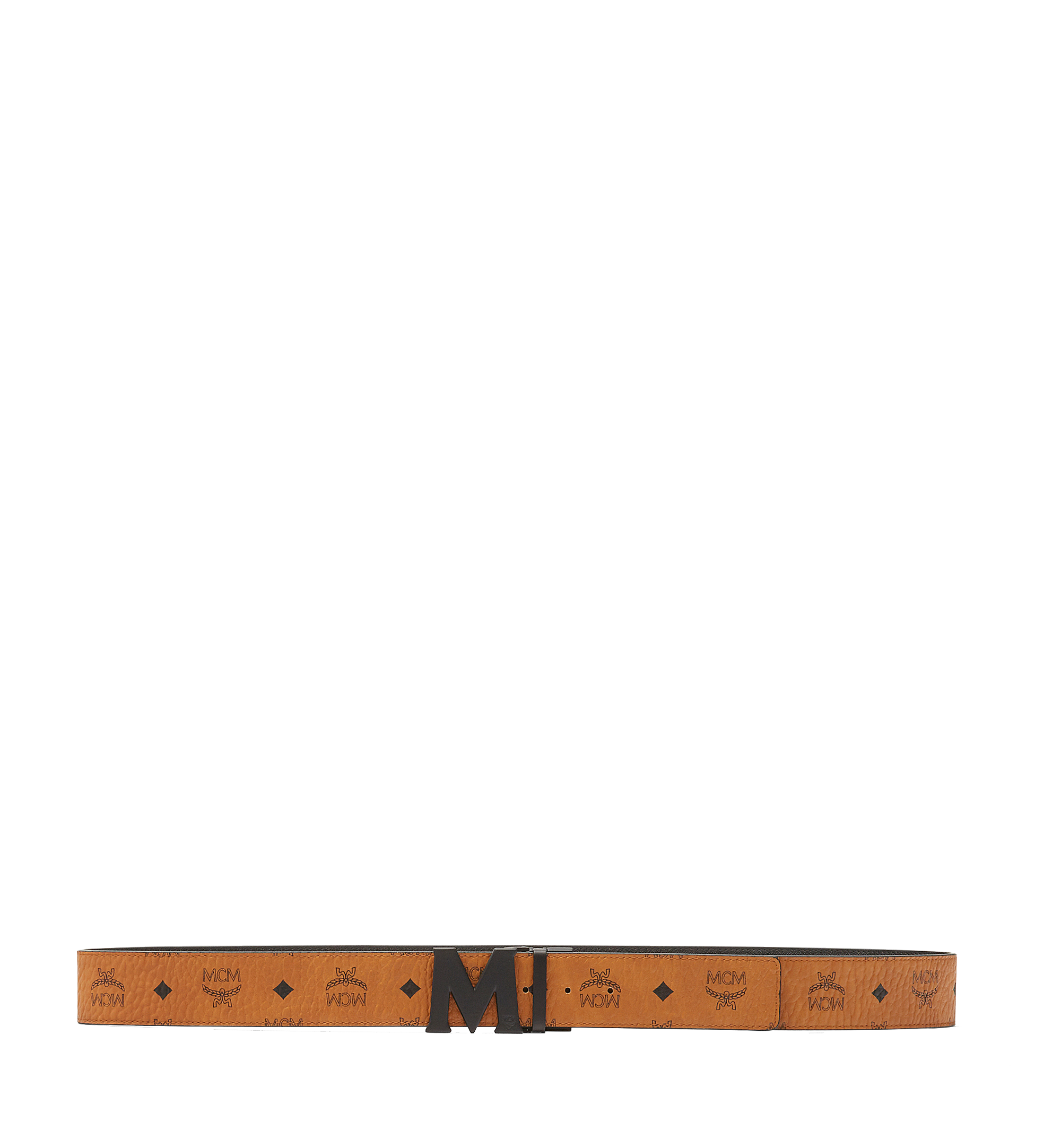 MCM Claus Matte M Reversible Belt 4.5 cm in Visetos Cognac MXBAAVI08CO001 Alternate View 2