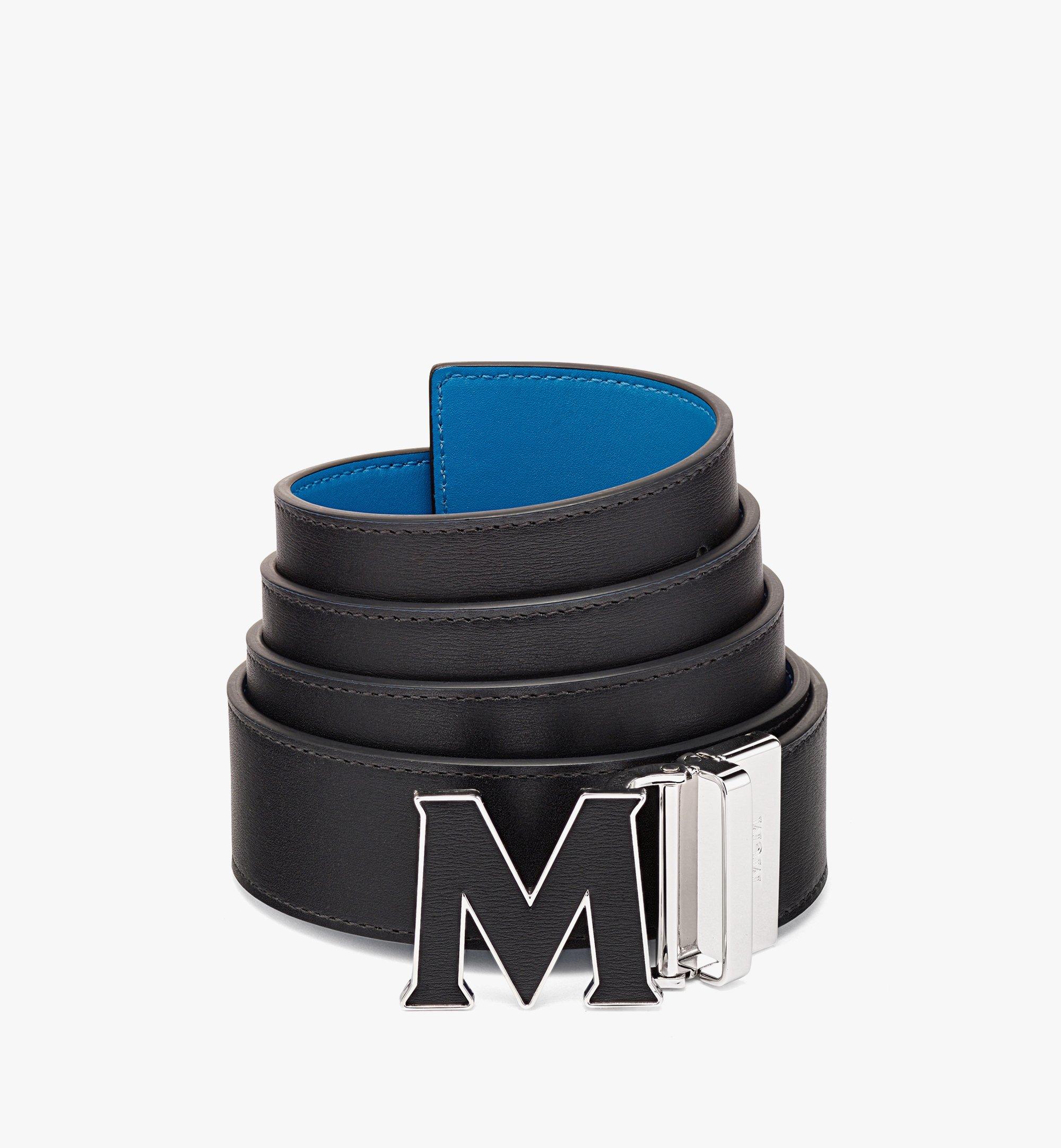 MCM Claus Leather Inlay M Reversible Belt 1.5” in Embossed Leather Black MXBBAVI19BK001 Alternate View 1