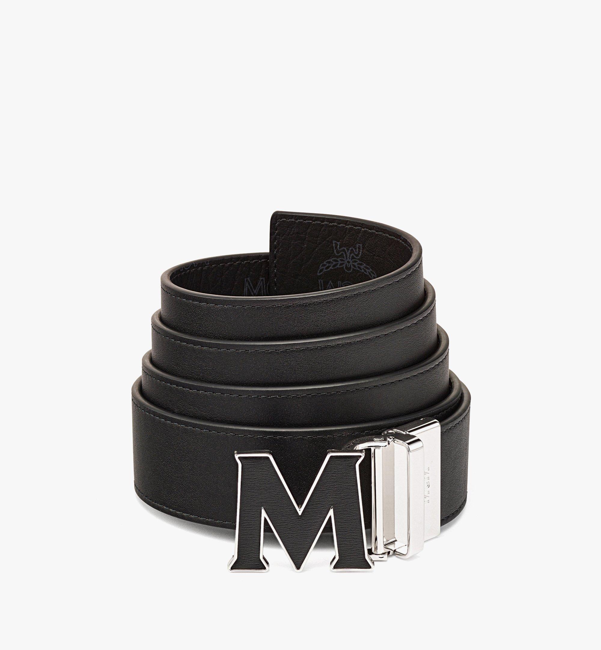 MCM Claus Leather Inlay M Reversible Belt 1.5” in Visetos Black MXBBAVI20BK001 Alternate View 1