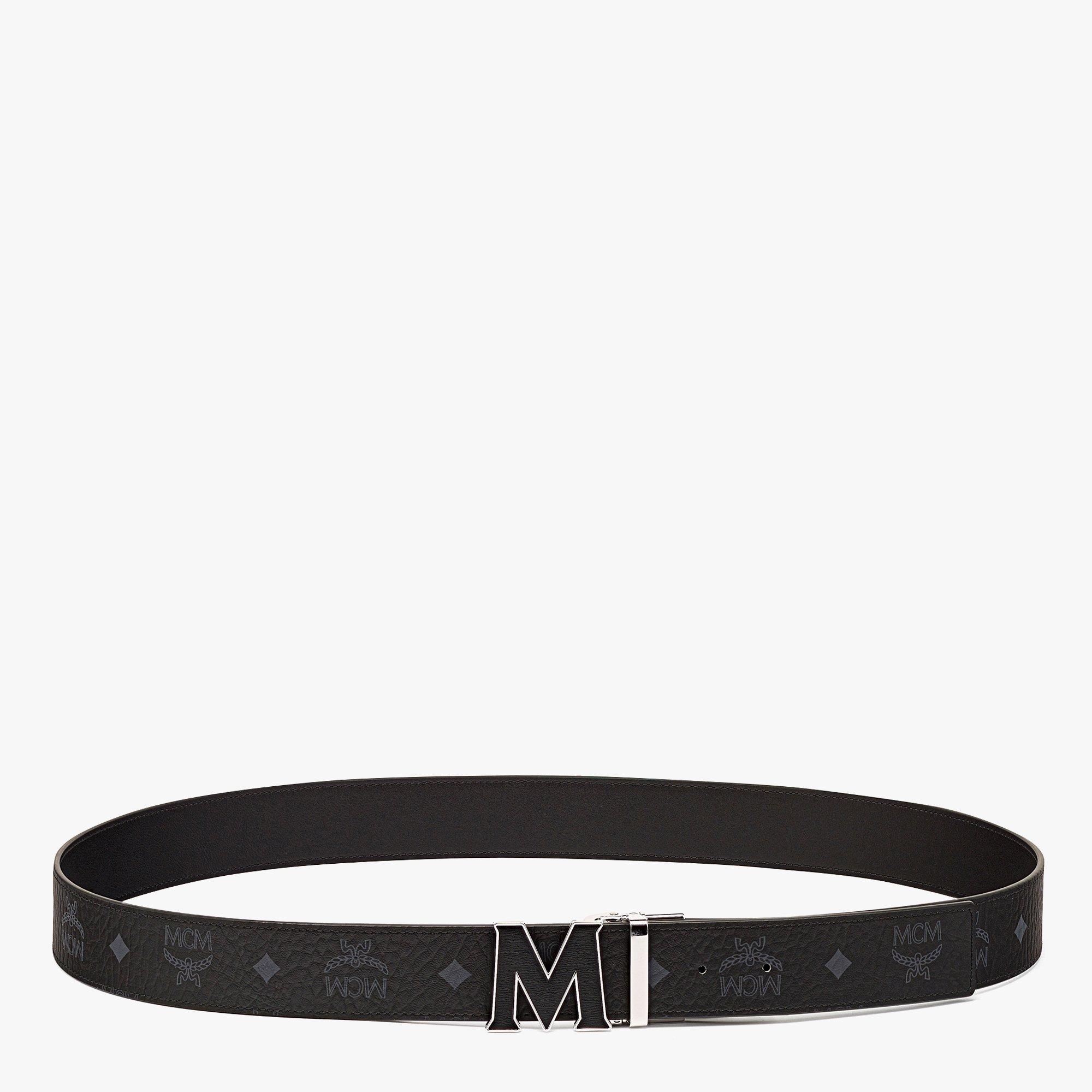 MCM Claus Leather Inlay M Reversible Belt 1.5” in Visetos Black MXBBAVI20BK001 Alternate View 2