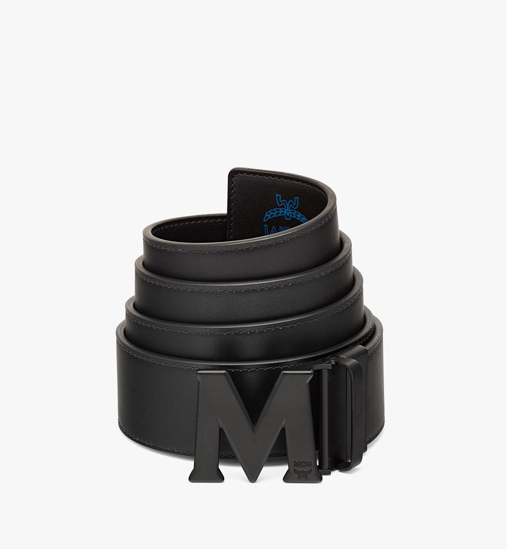 MCM Claus 霧面 M 字 1.75 吋壓紋皮革雙面腰帶 Blue MXBBAVI23H9001 更多視圖 1