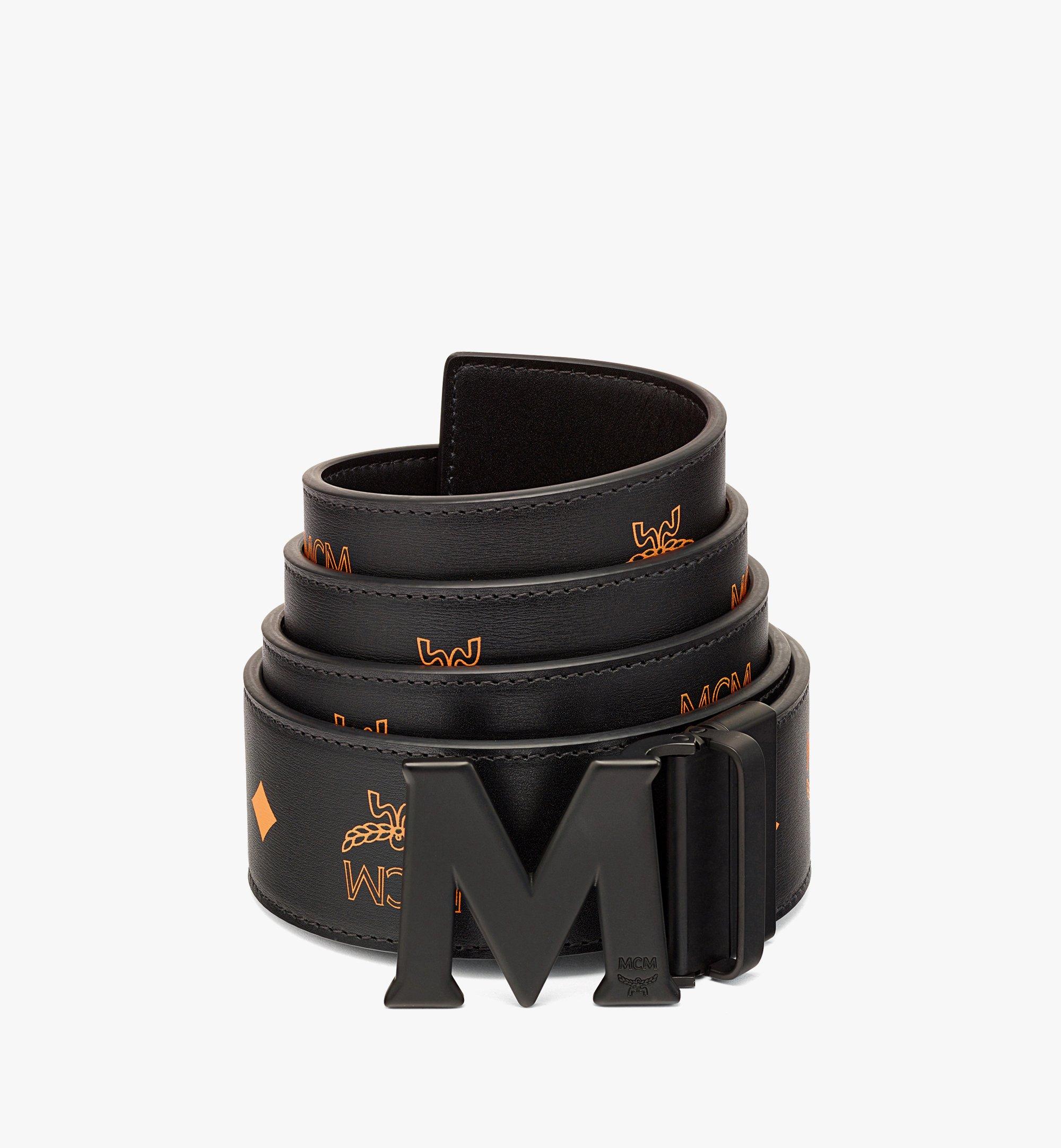 MCM Claus Matte M Reversible Belt 1.75" in Embossed Leather Orange MXBBAVI23O9001 Alternate View 1