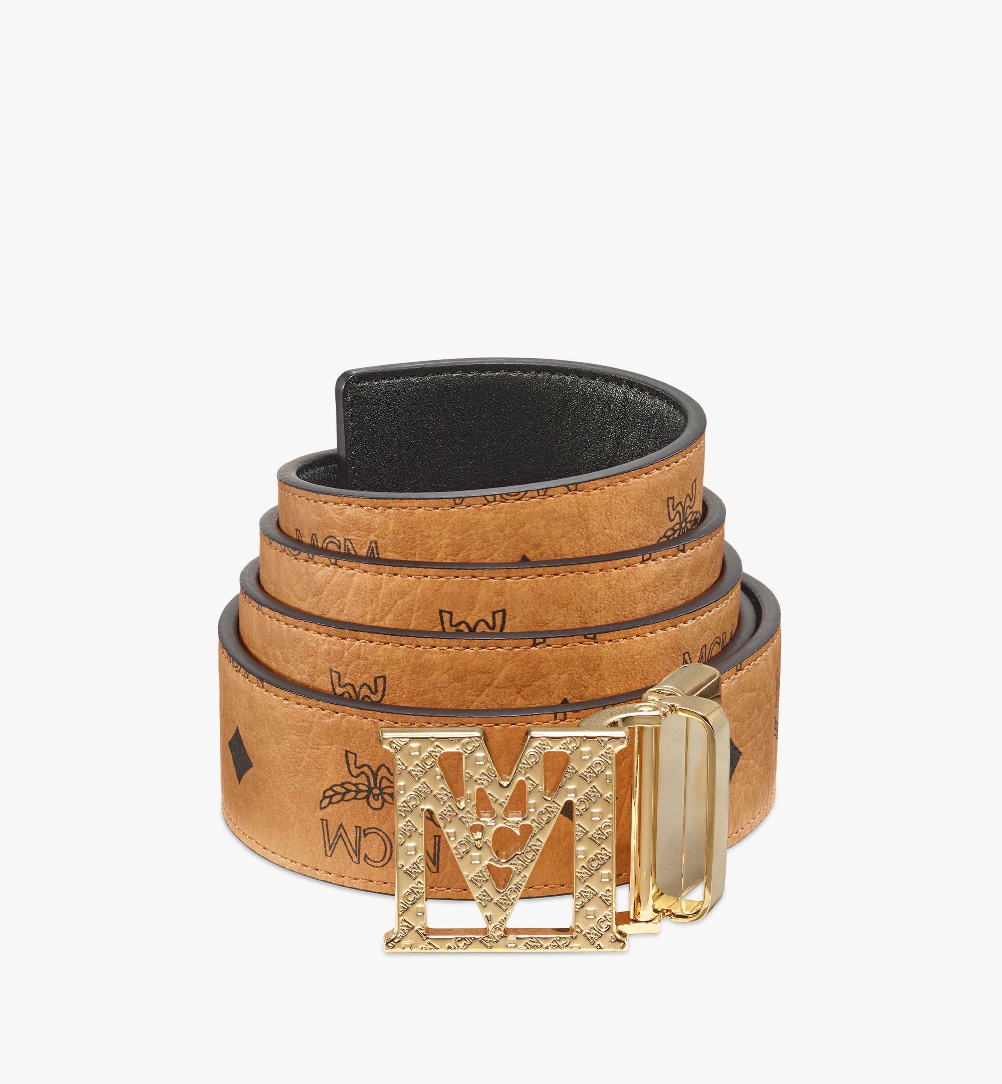 Mena Textured M Reversible Belt 3.8 cm in Visetos
