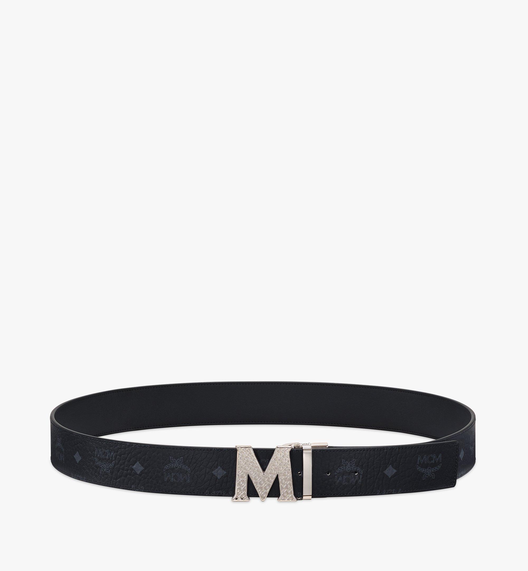 MCM Men's Textured Logo Reversible Belt