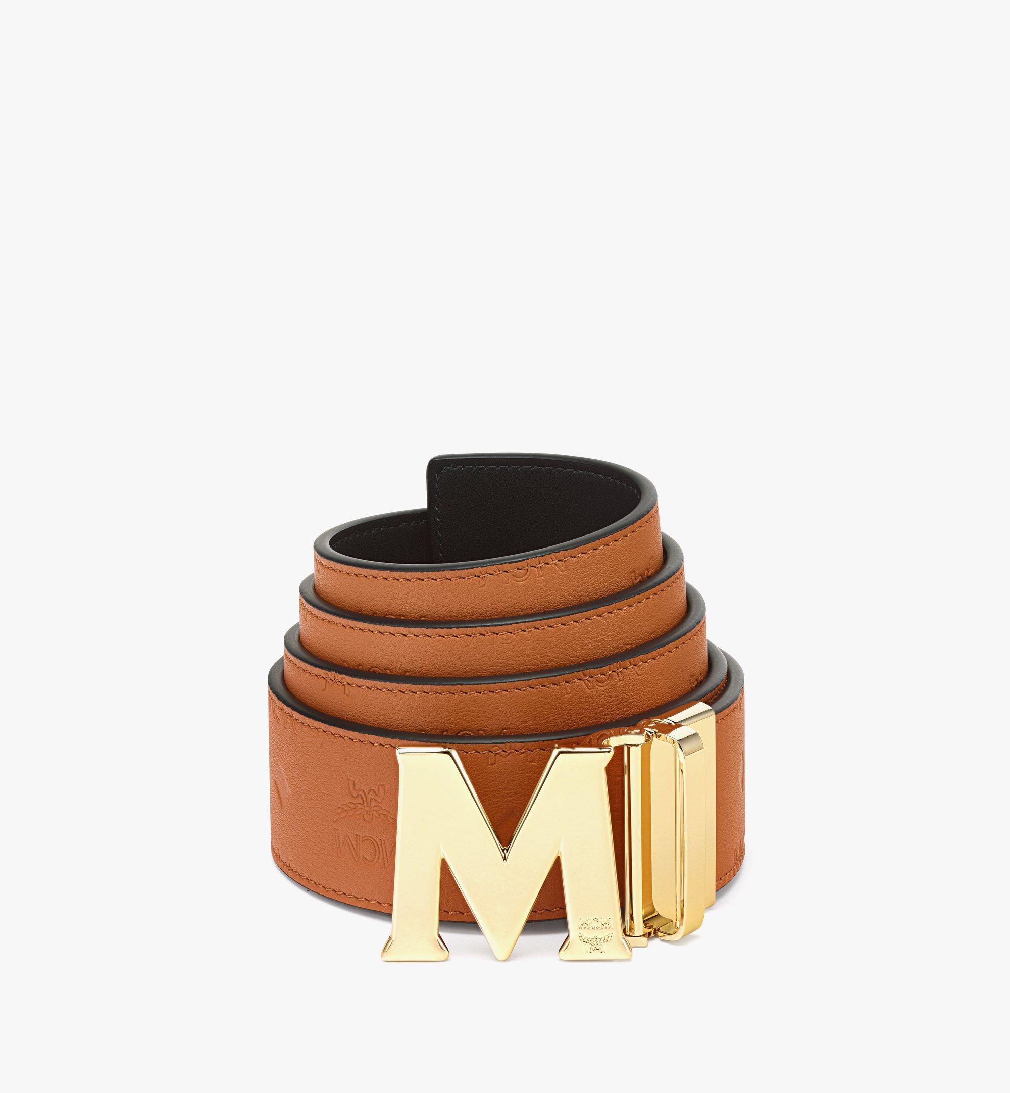 Cut to Size Claus M Reversible Belt 1.75” in Embossed Monogram