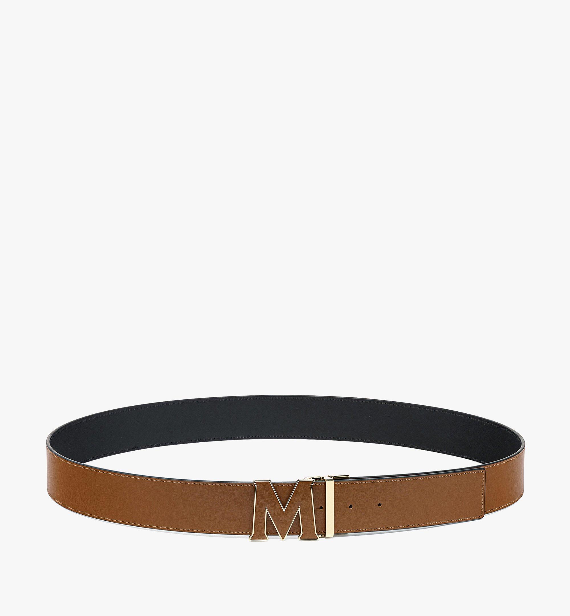 MCM Claus Leather Inlay M Reversible Belt 1.75” in Embossed Leather Brown MXBCSVI01N7001 Alternate View 2