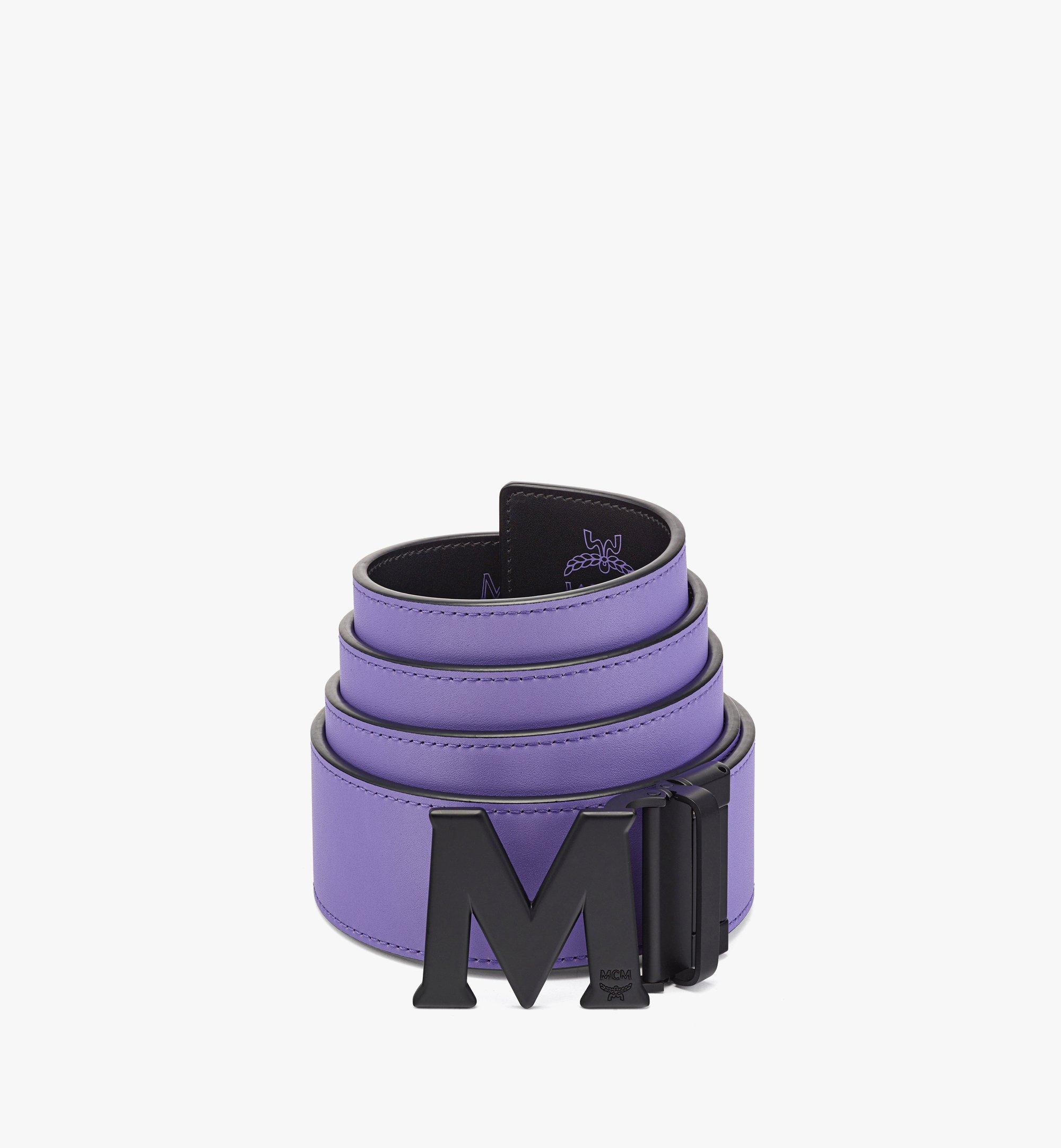 MCM Claus Matte M Reversible Belt 1.75” in Embossed Leather Purple MXBCSVI02U4001 Alternate View 1