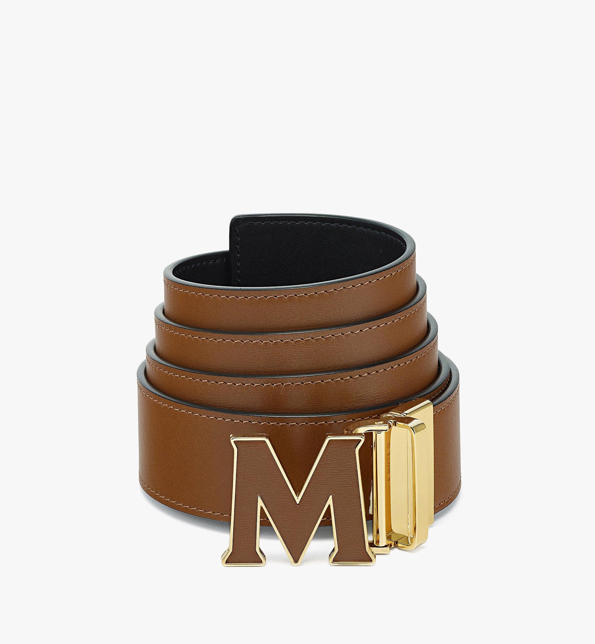 MCM Claus Leather Inlay M Reversible Belt 1.5” in Embossed Leather Brown MXBCSVI03N7001 Alternate View 1