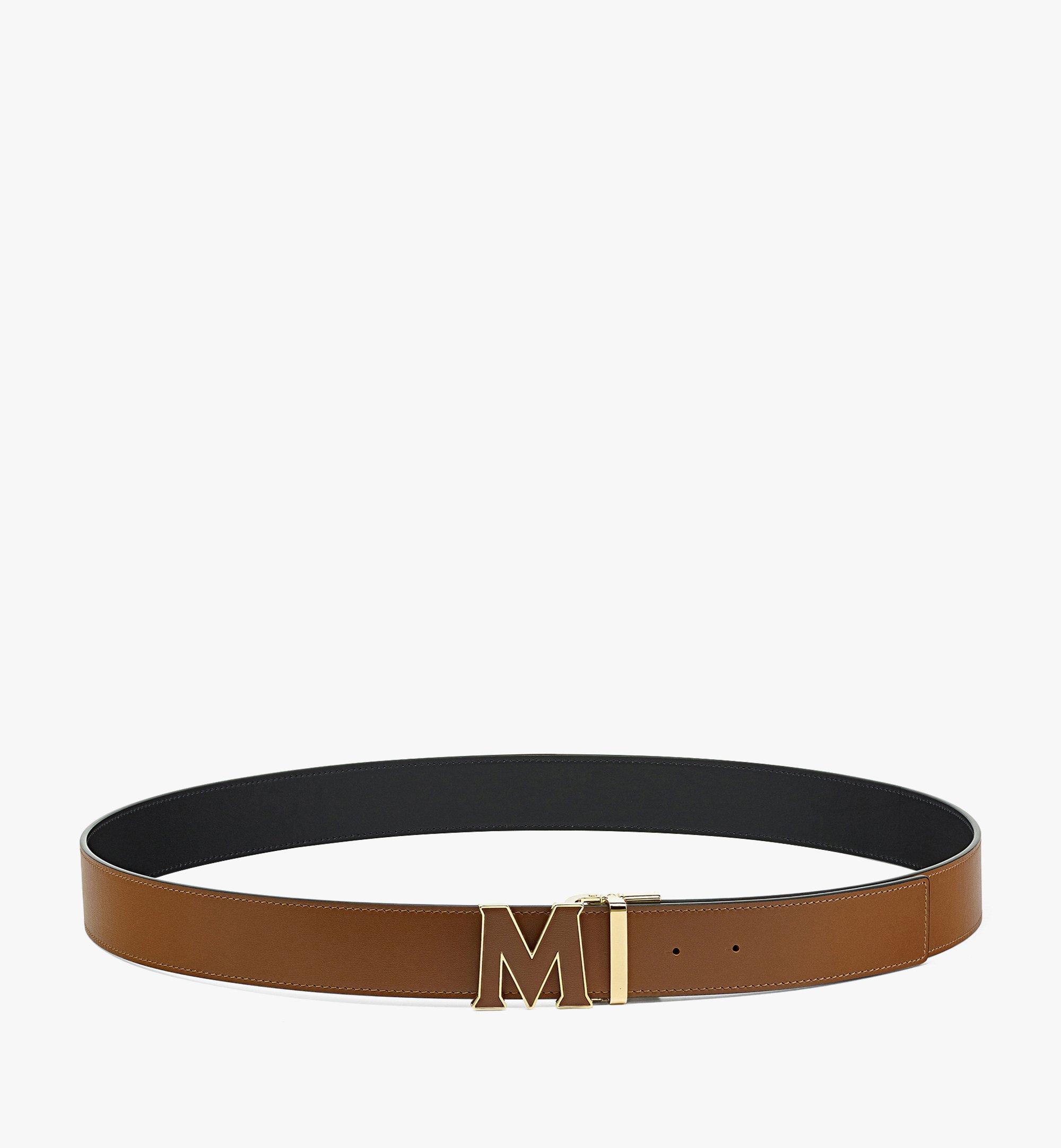 MCM Claus Leather Inlay M Reversible Belt 1.5” in Embossed Leather Brown MXBCSVI03N7001 Alternate View 2