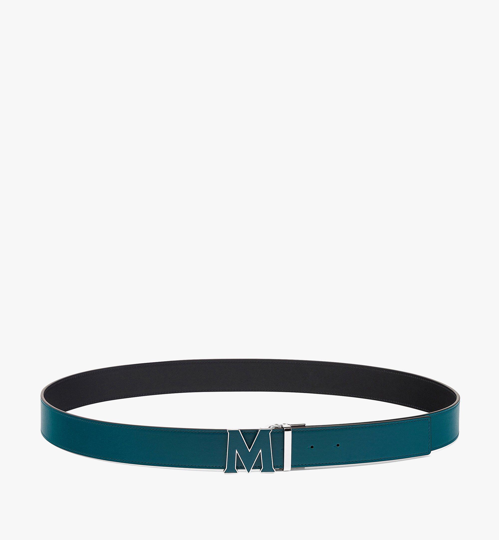 MCM Claus Leather Inlay M Reversible Belt 1.5” in Embossed Leather Green MXBCSVI06JY001 Alternate View 2