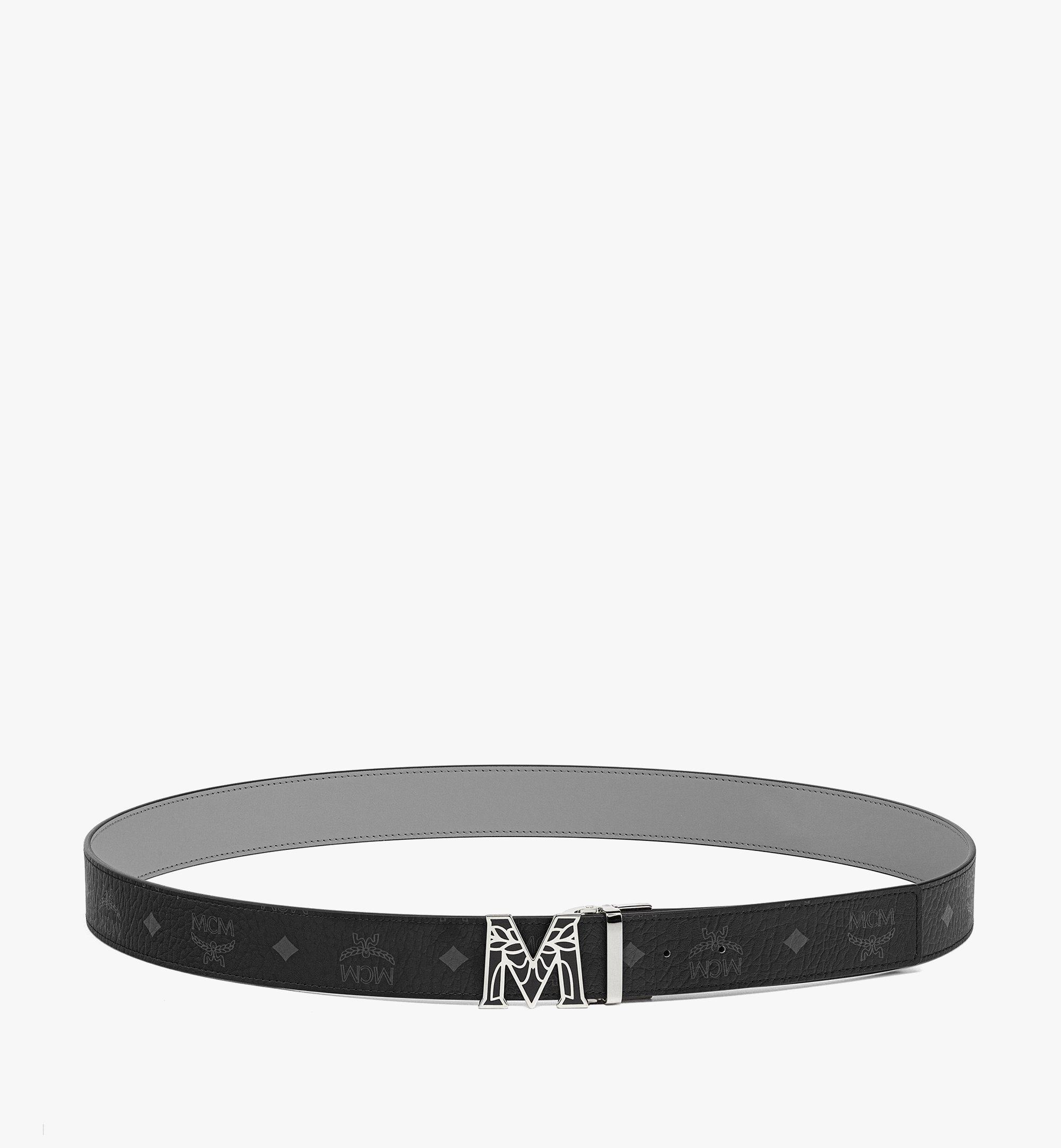 Cut to Size Claus Epoxy Laurel M Reversible Belt 1.5” in Visetos Black |  MCM ®US