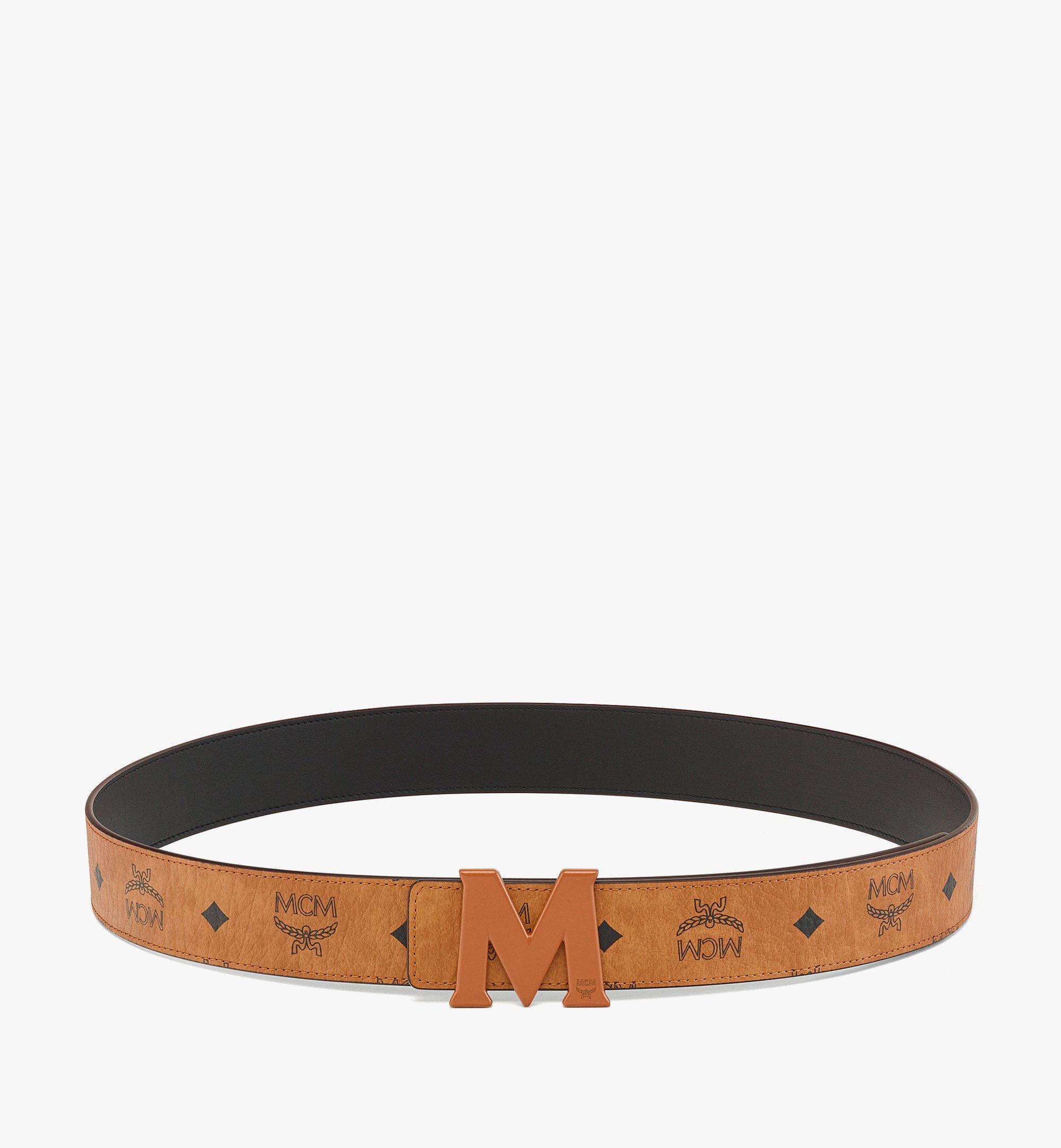 Mcm Reversible Signature Belt - Black