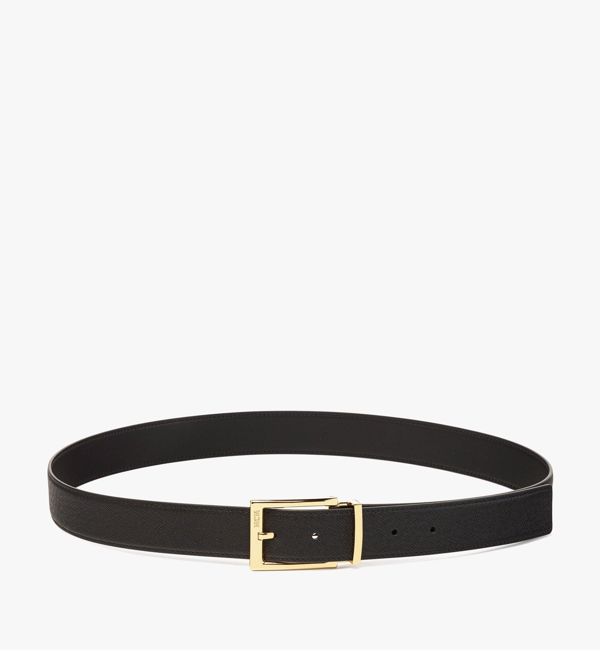 Saint Laurent Monogram Narrow Belt With Square Buckle In Nappa Leather  White/Gold