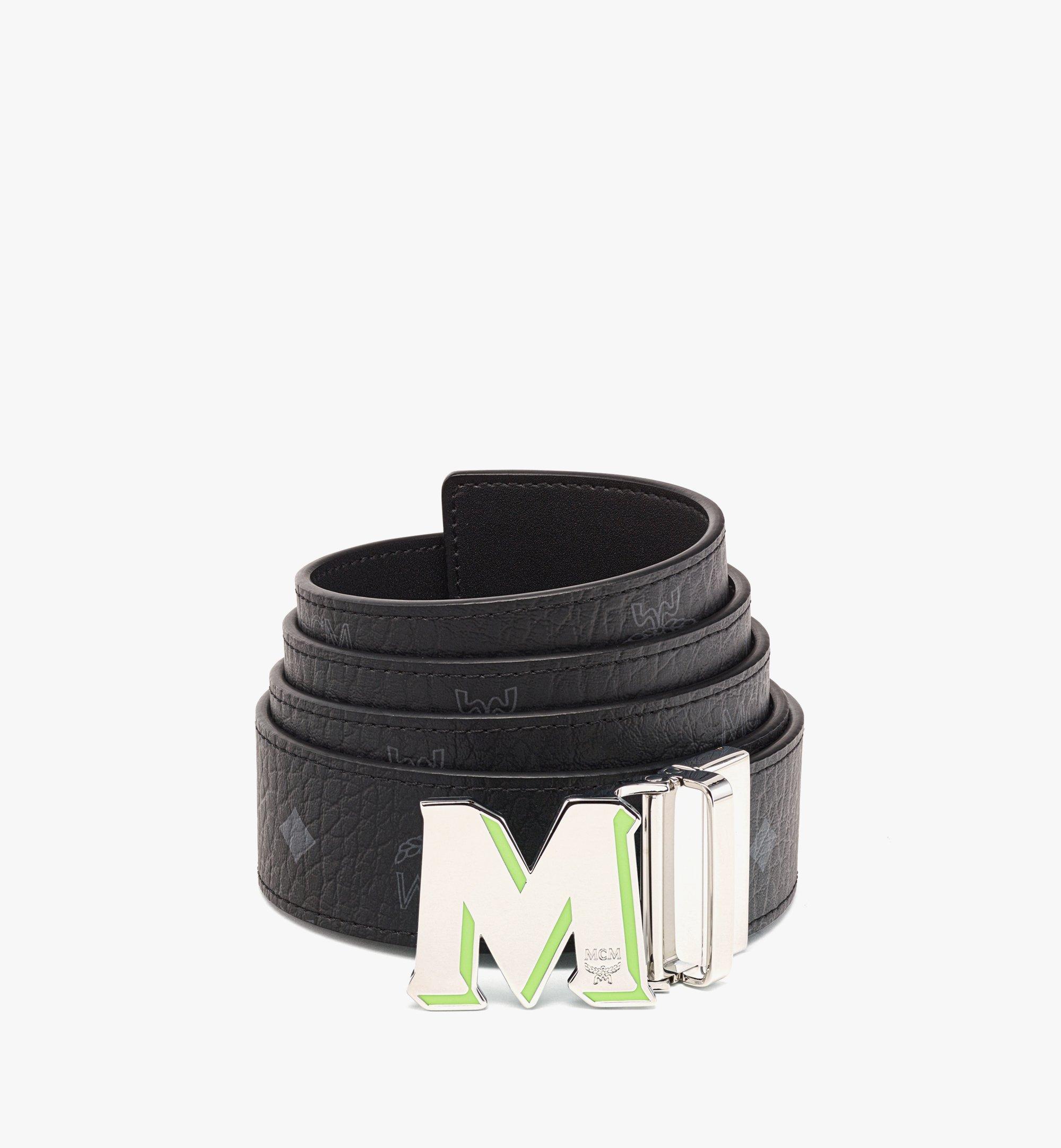 Mcm Reversible Signature Belt - Black