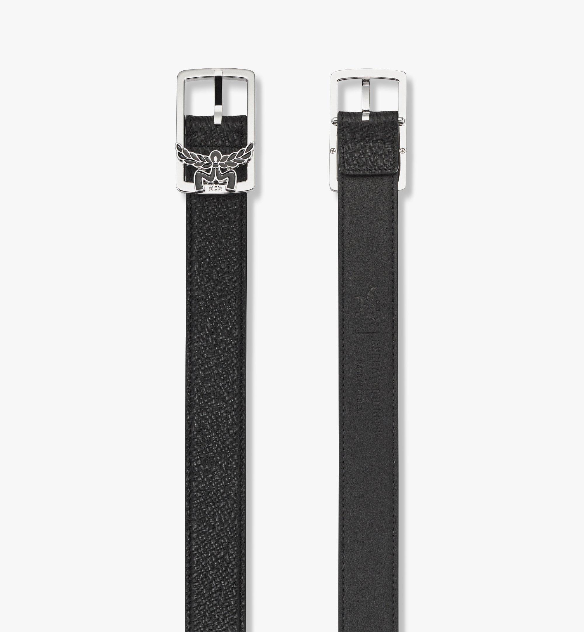 MCM Aren Epoxy Laurel Belt in Embossed Leather Black MXBEATA01BK105 Alternate View 1