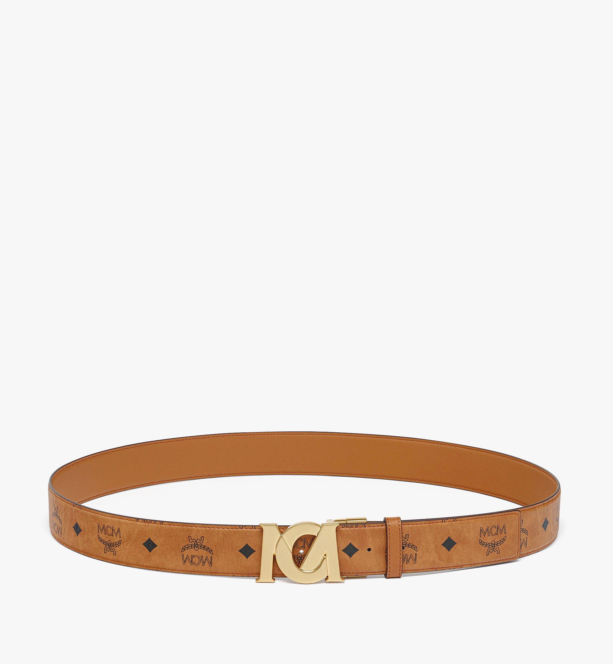 Adjustable M-Art Reversible Belt 1.5” in Visetos Cognac | MCM ®US