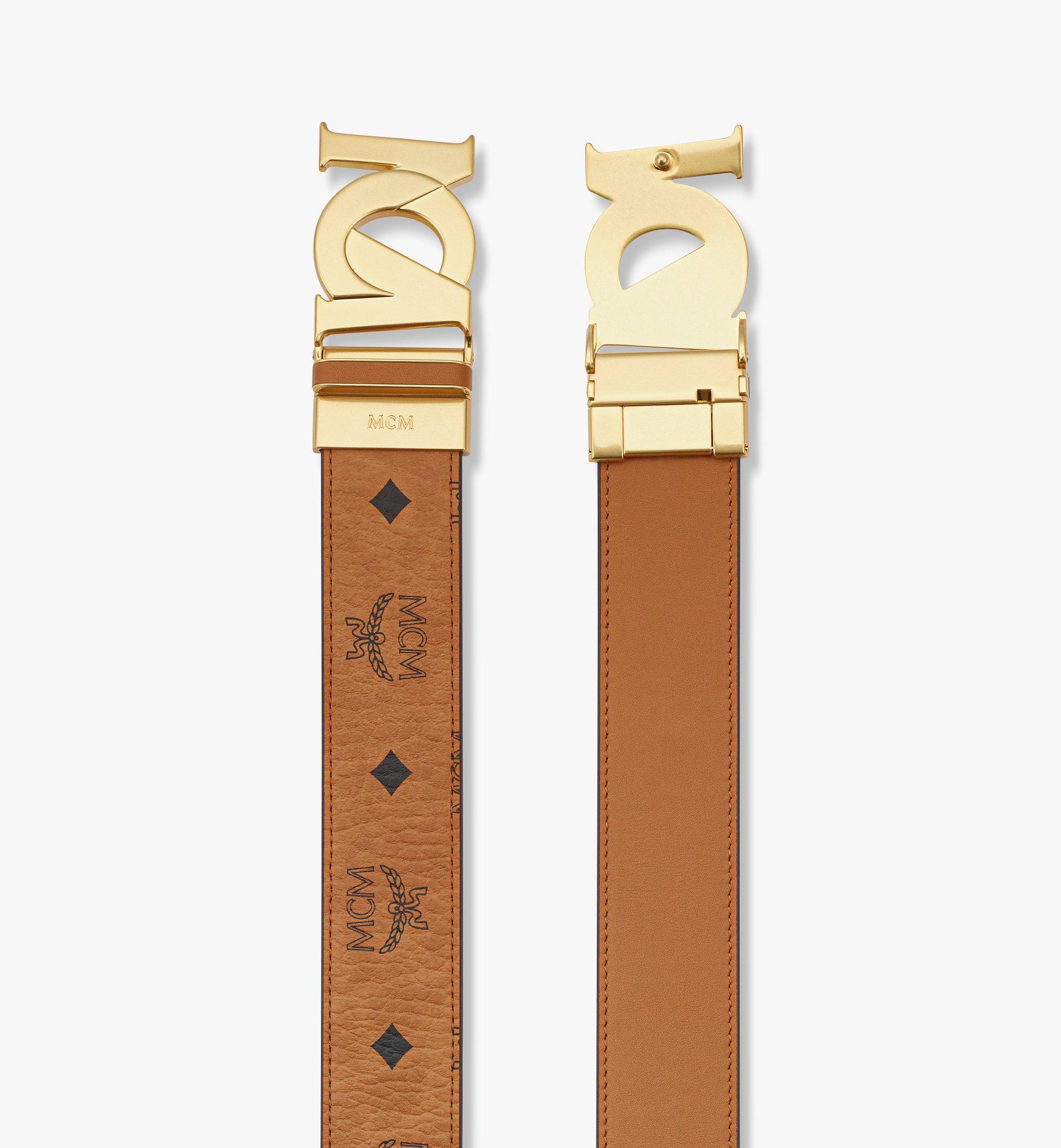 Adjustable M-Art Reversible Belt 1.5” in Visetos Cognac | MCM ®US