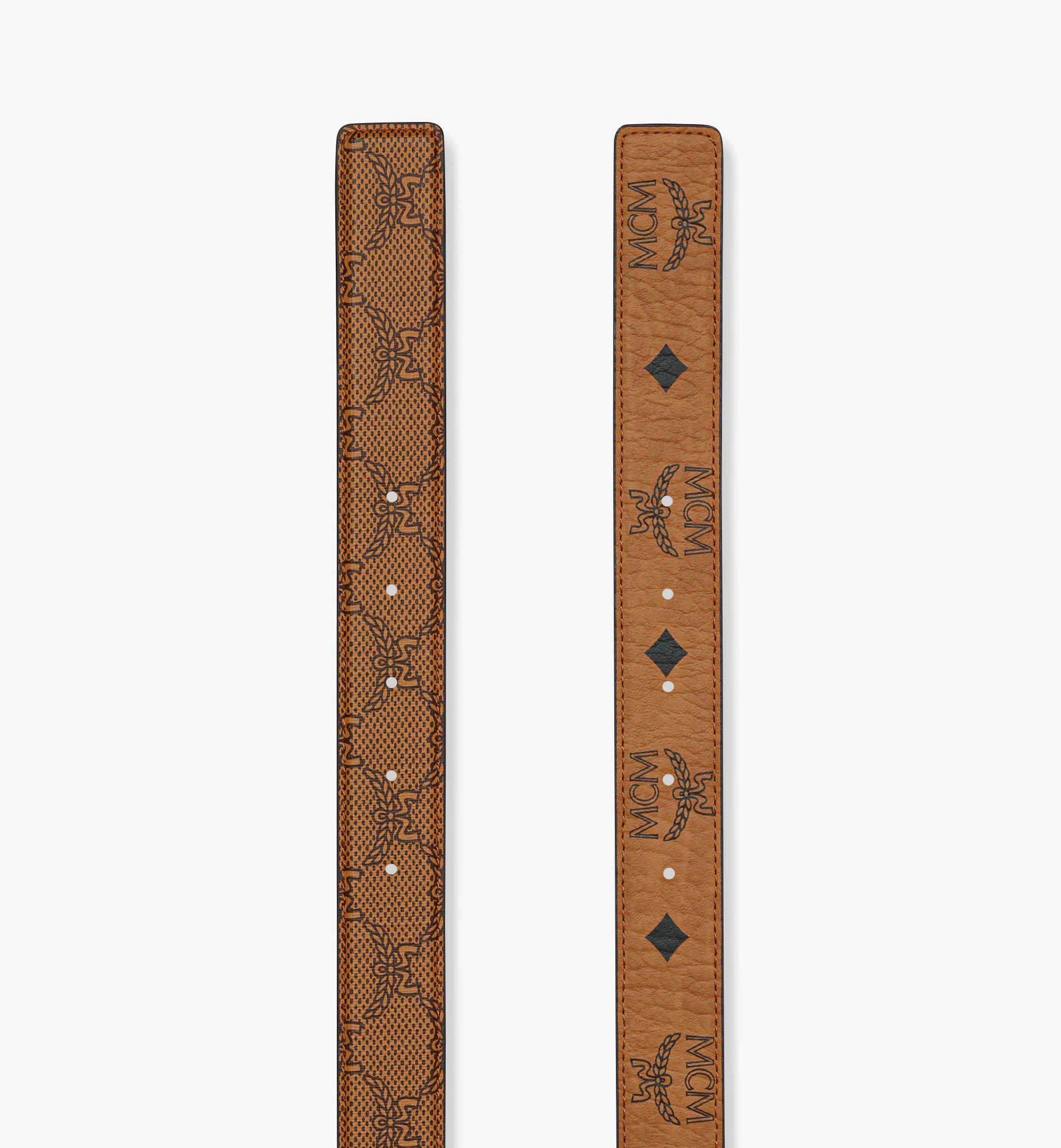 Adjustable Himmel Brass Plate Reversible Monogram Belt Cognac | MCM ®US