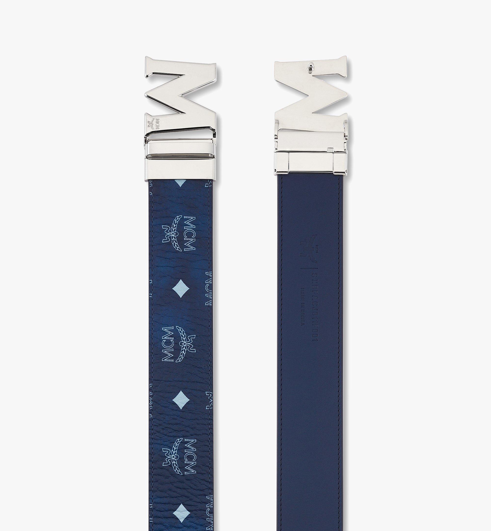 MCM Claus M Reversible Belt 1.75" in Visetos Blue MXBFACJ011F001 Plus de photos 1