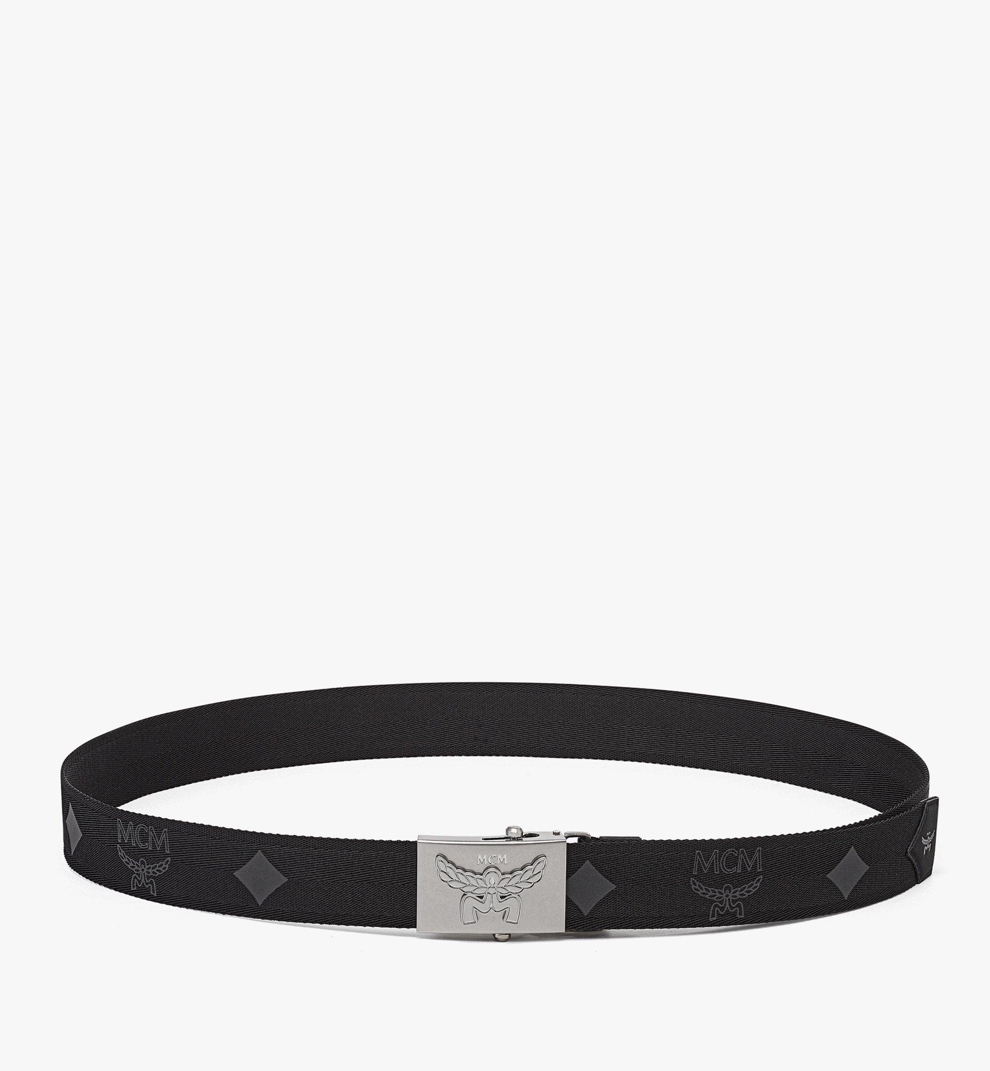 MCM Himmel Brass Plate Belt in Monogram Webbing Black MXBFSAC02BK001 Alternate View 1