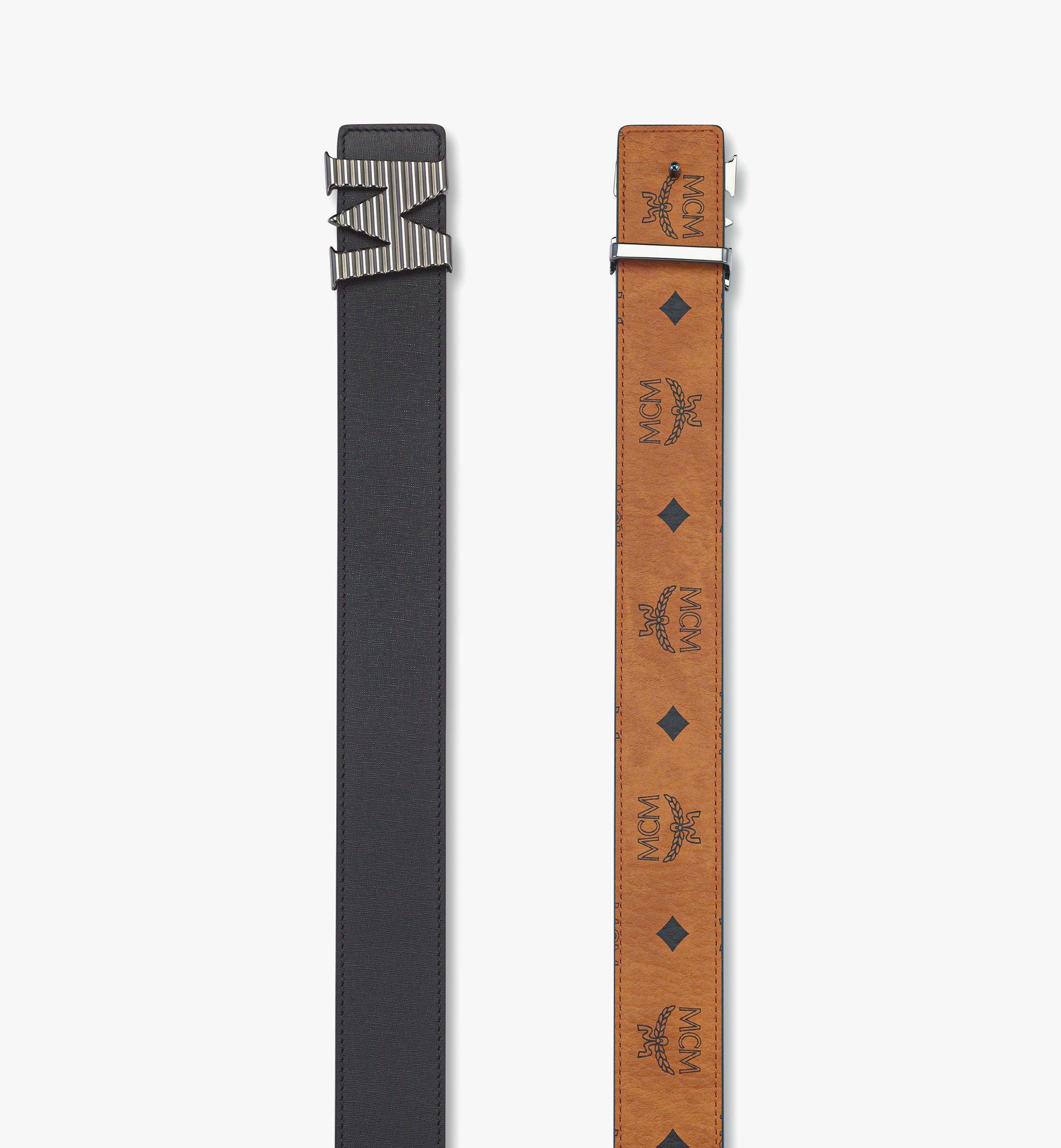 MCM Claus 凹槽式 M 字 1.5 吋壓紋皮革腰帶 Black MXBFSCJ04BK110 更多視圖 1