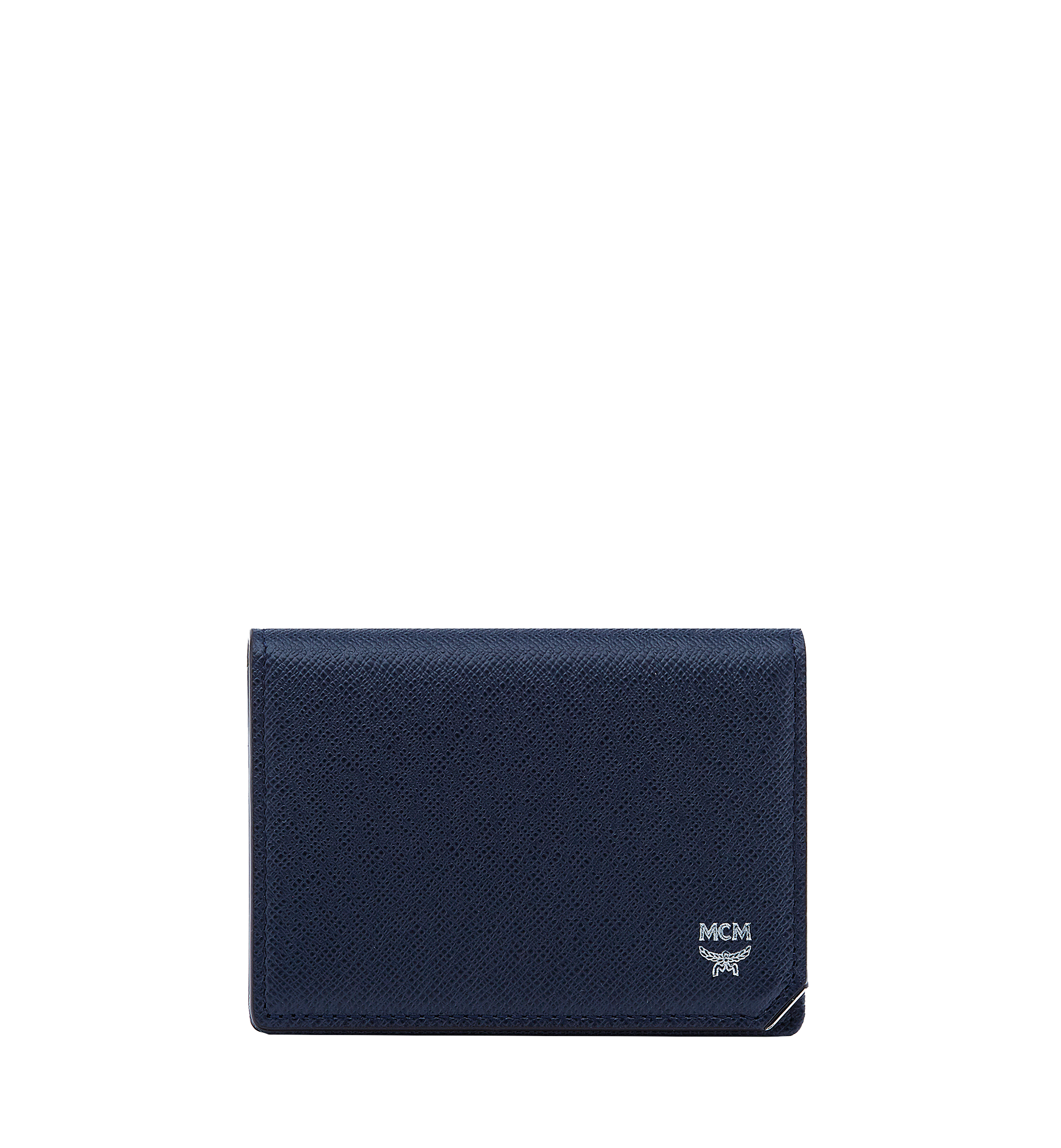 MCM New Bric Card Case in Embossed Leather Navy MXC6ALL49VY001 Alternate View 1