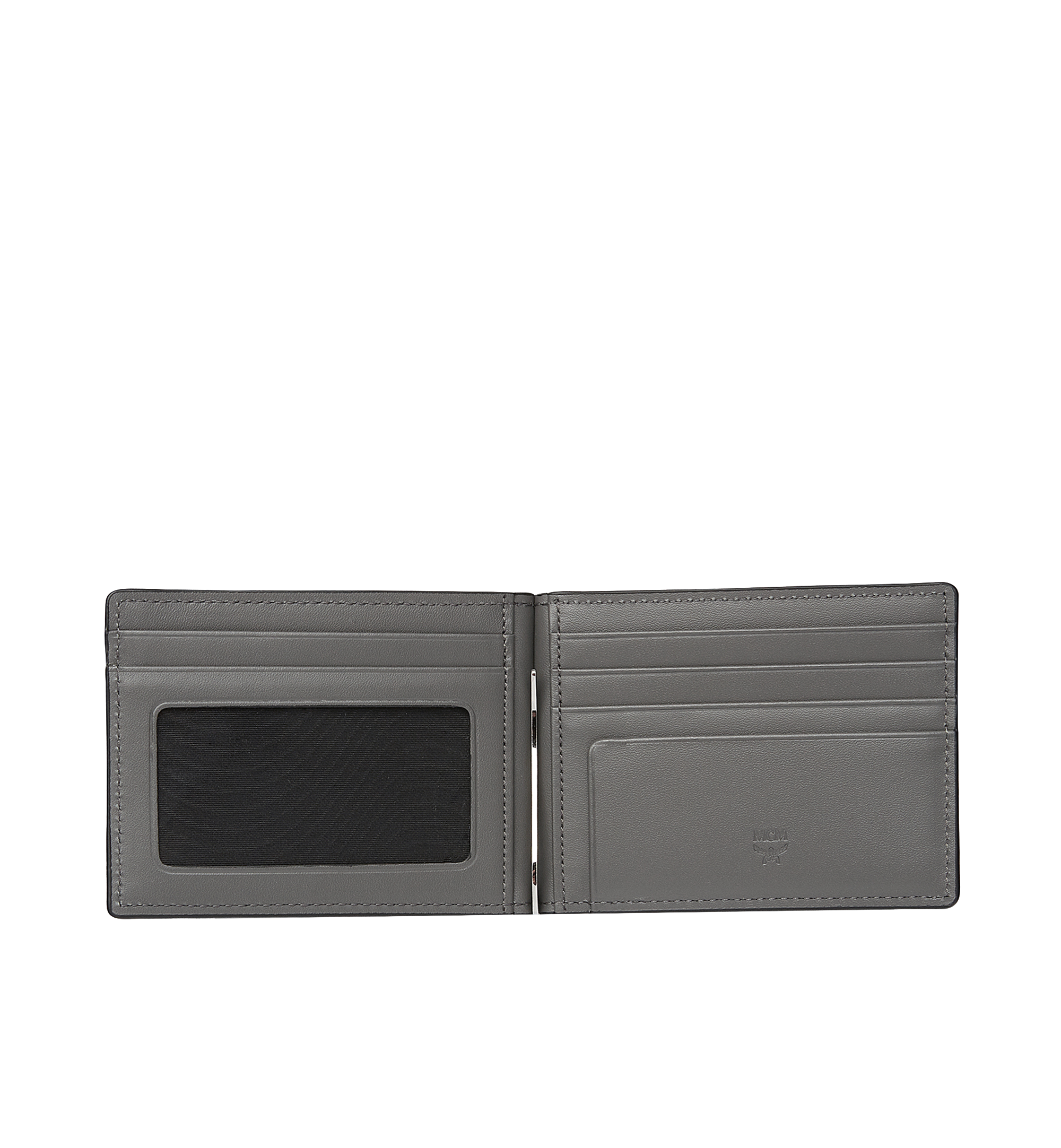 MCM Ottomar Money Clip in Grained Leather GREY MXC7SOT07EC001 Alternate View 3