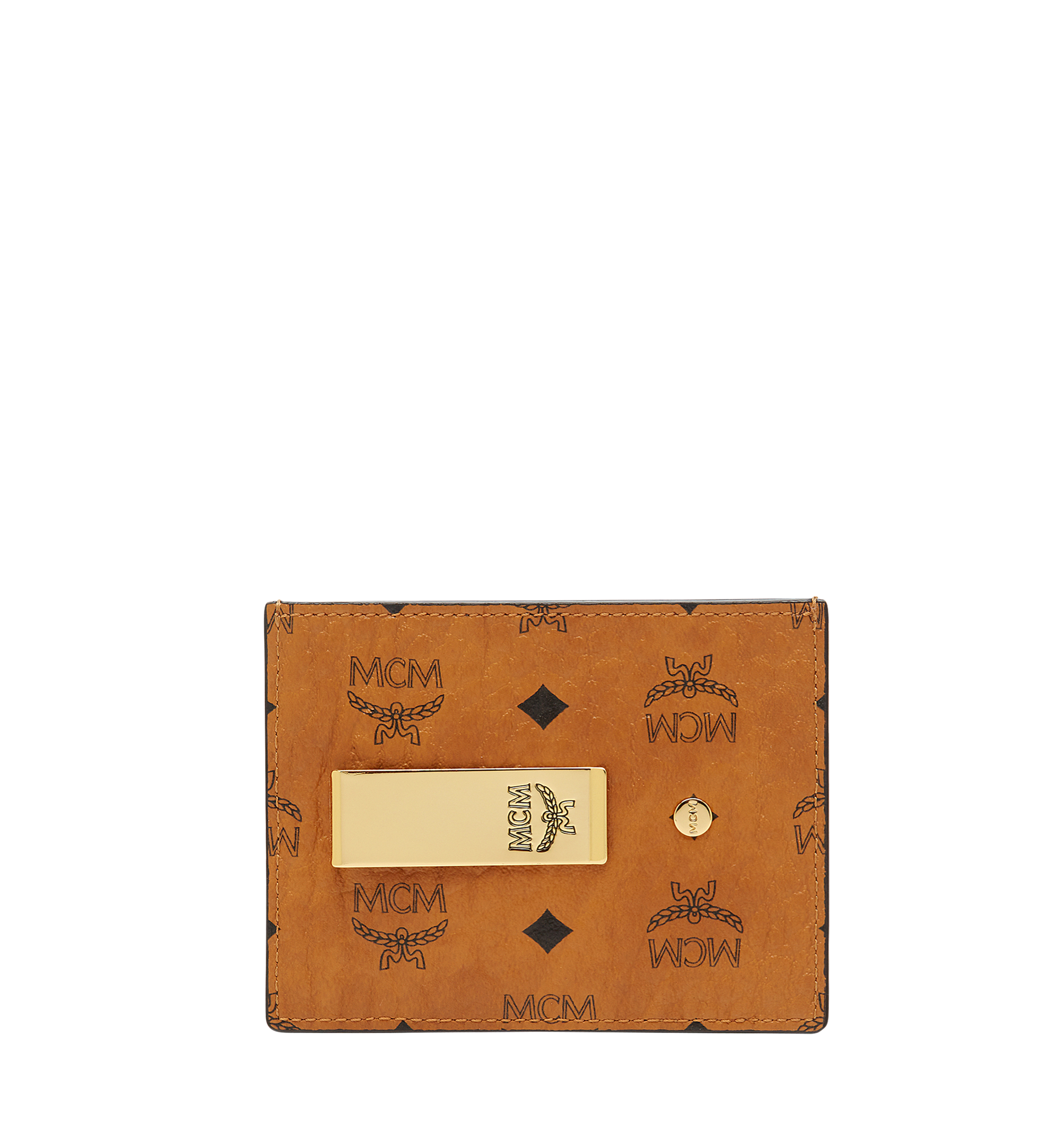 Mini Money Clip Card Case in Visetos Original COGNAC | MCM ®FI