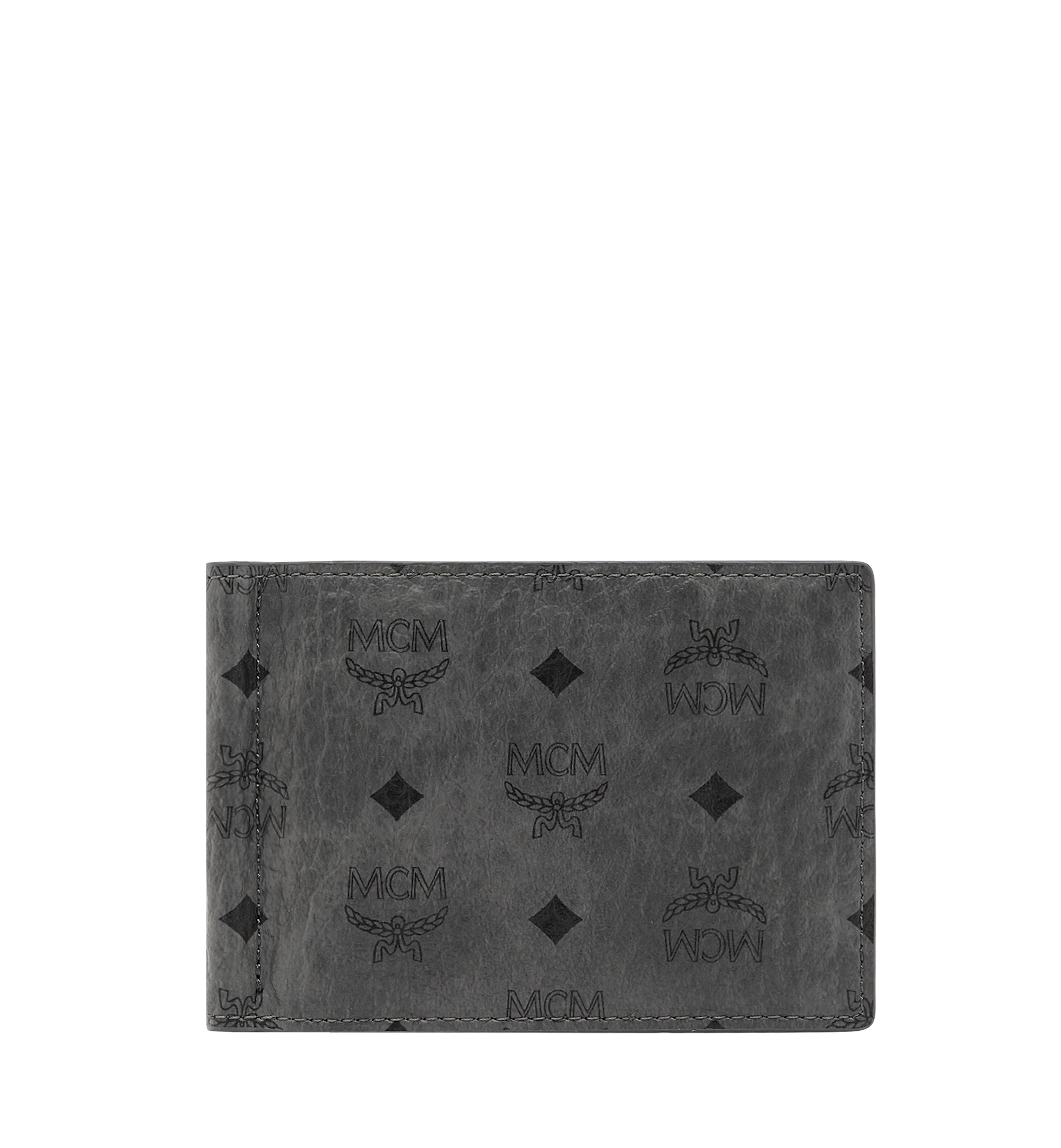 One Size Money Clip Wallet In Visetos Original Phantom Grey Mcm - mcm money clip wallet in visetos original alternate view