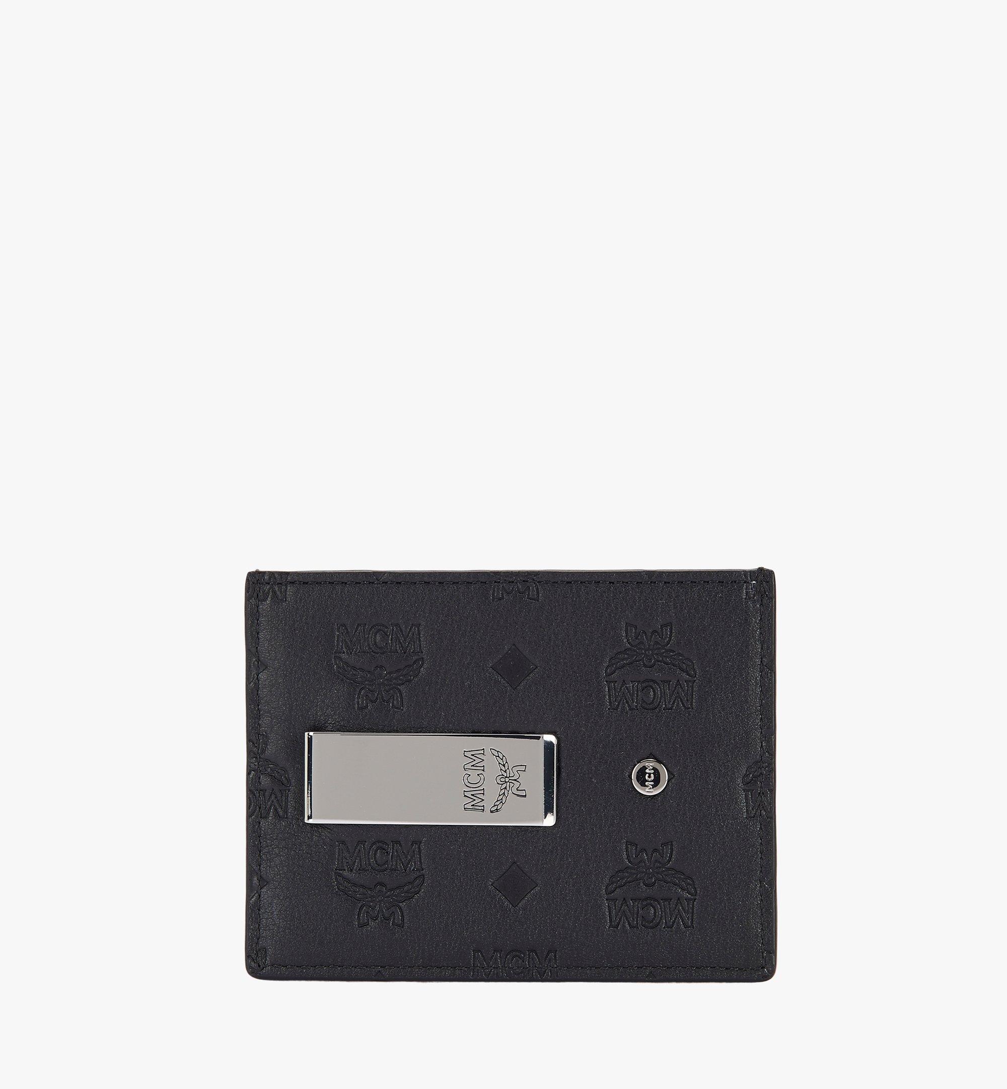 Mcm (Black Money Clip Wallet in Tivitat Leather)