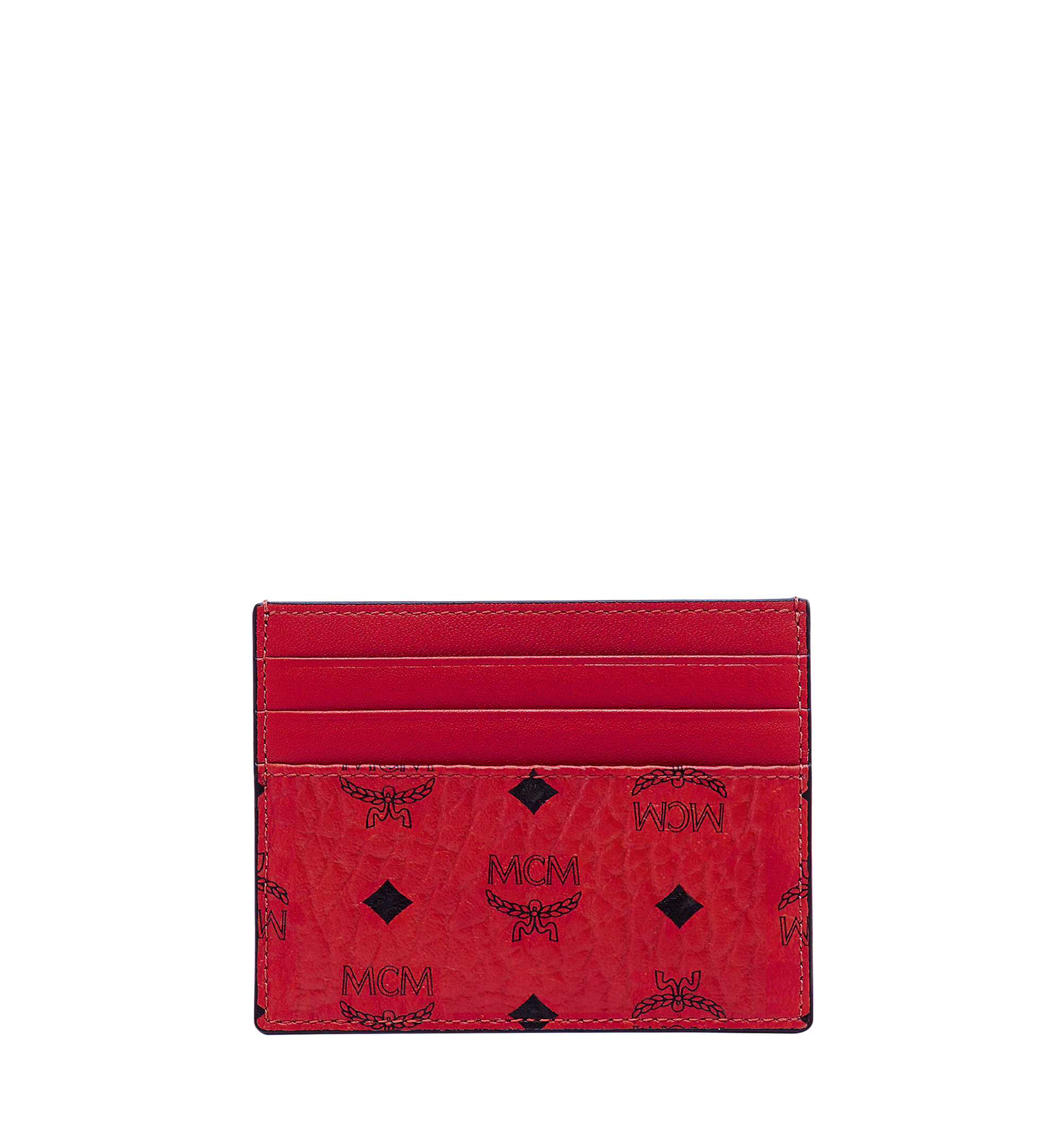 red mcm bag