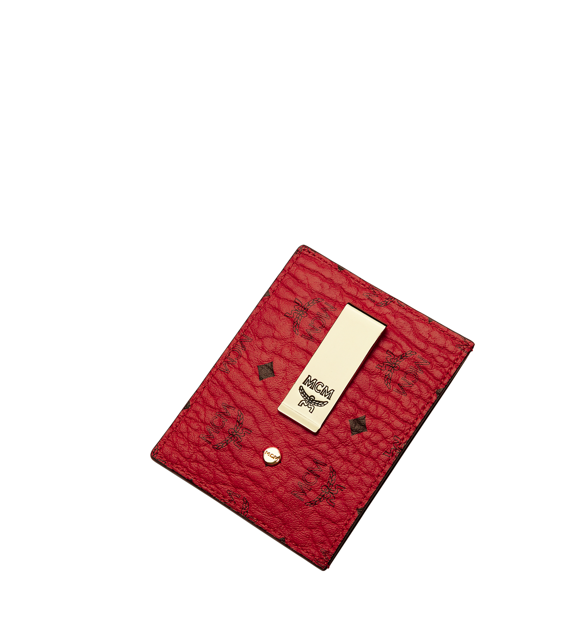Mini Money Clip Card Case in Visetos Original Red