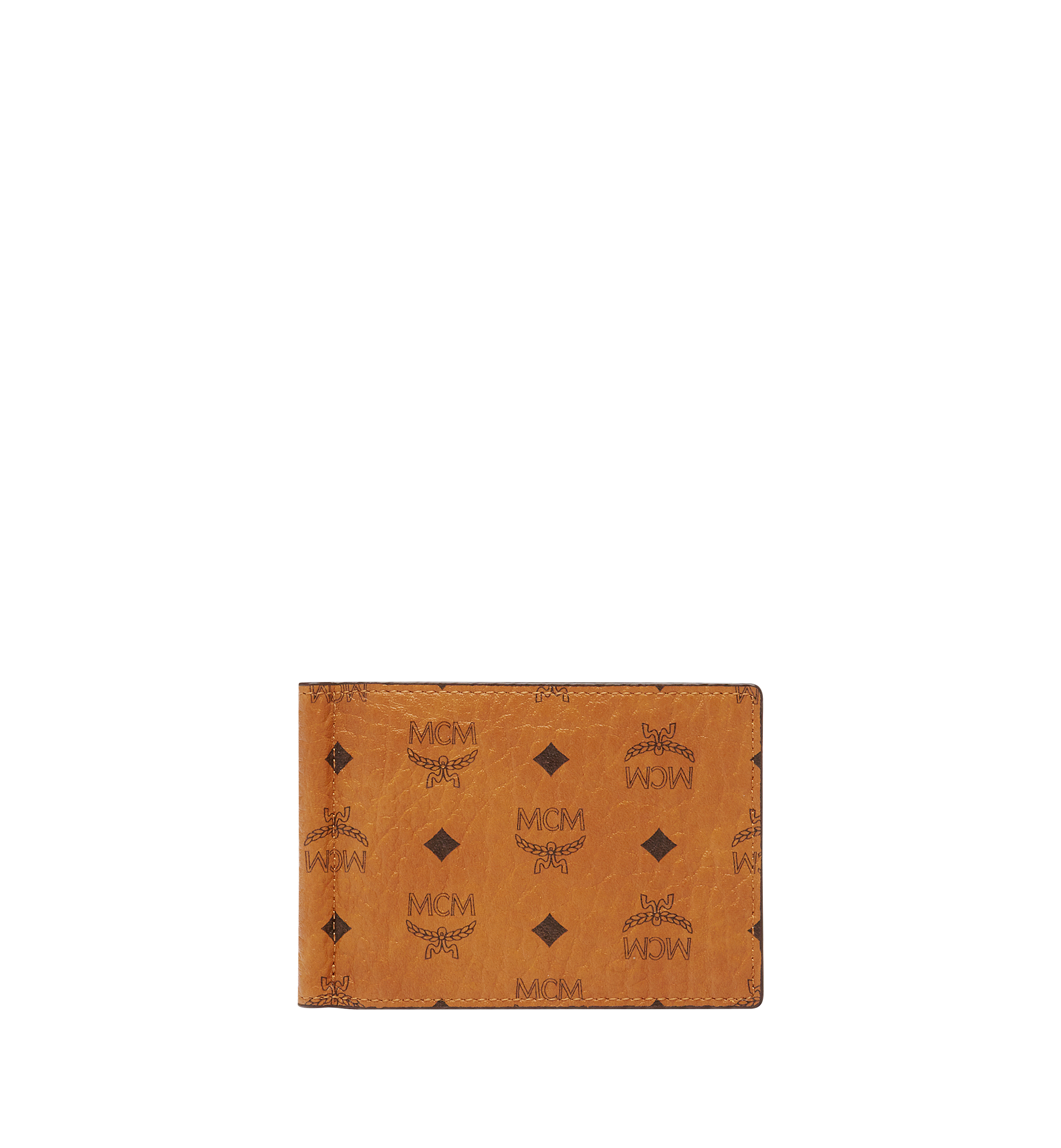 Mcm (Cognac Money Clip Wallet in Visetos Original)