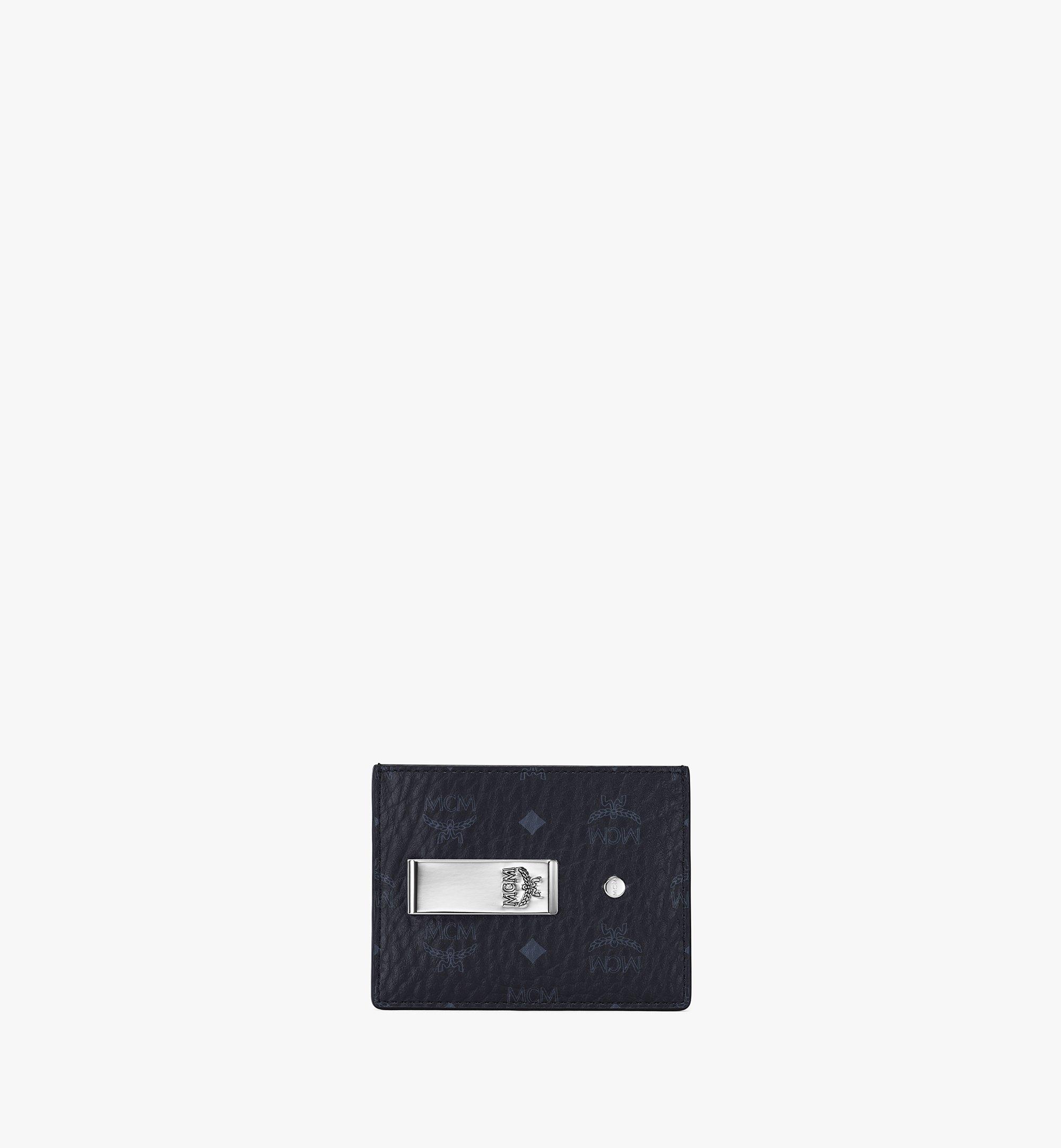 MCM Money Clip Card Case in Visetos Original Black MXCAAVI02BK001 Alternate View 1