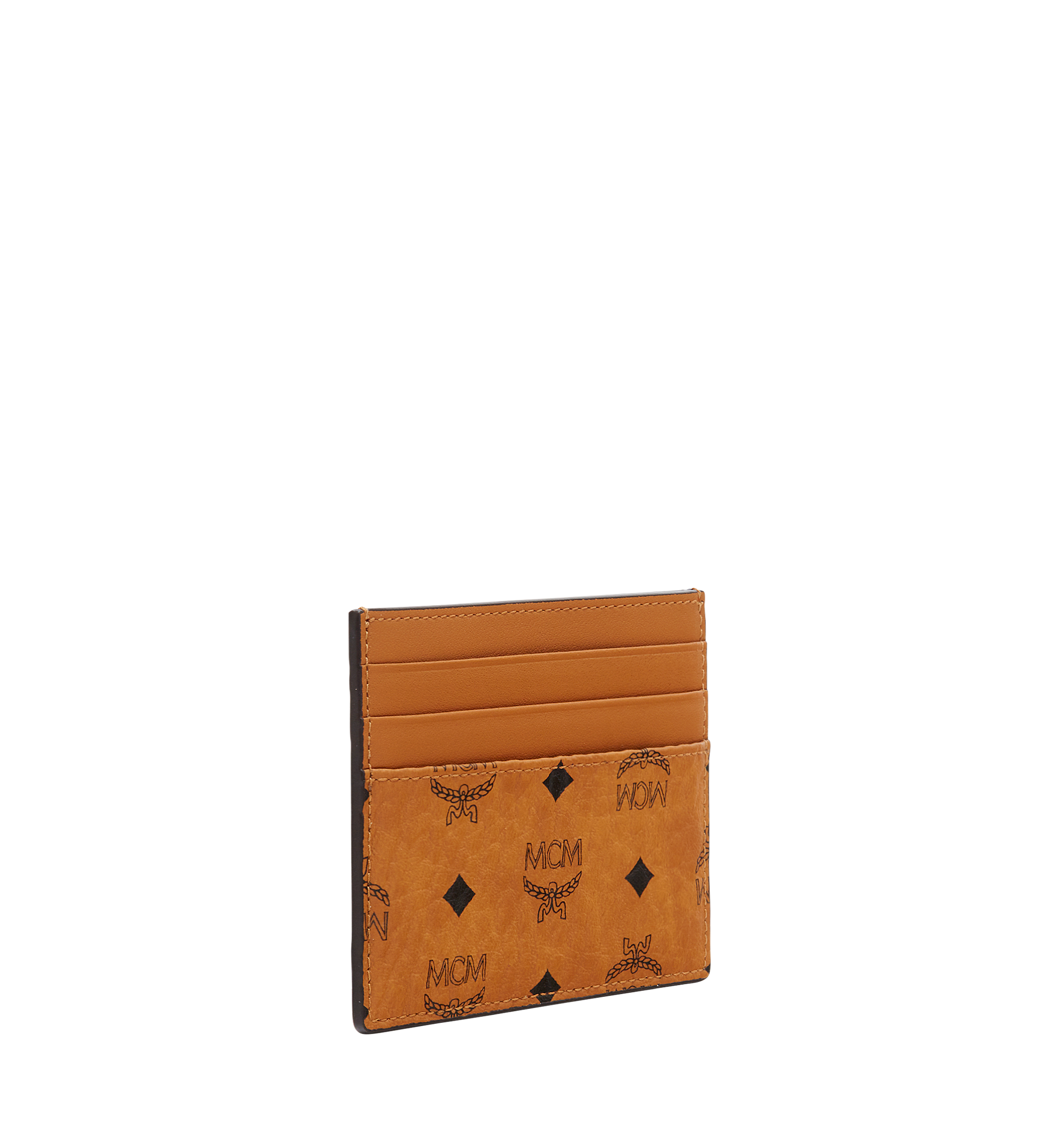 MCM Monogram Print Money Clip Card Holder in Brown for Men