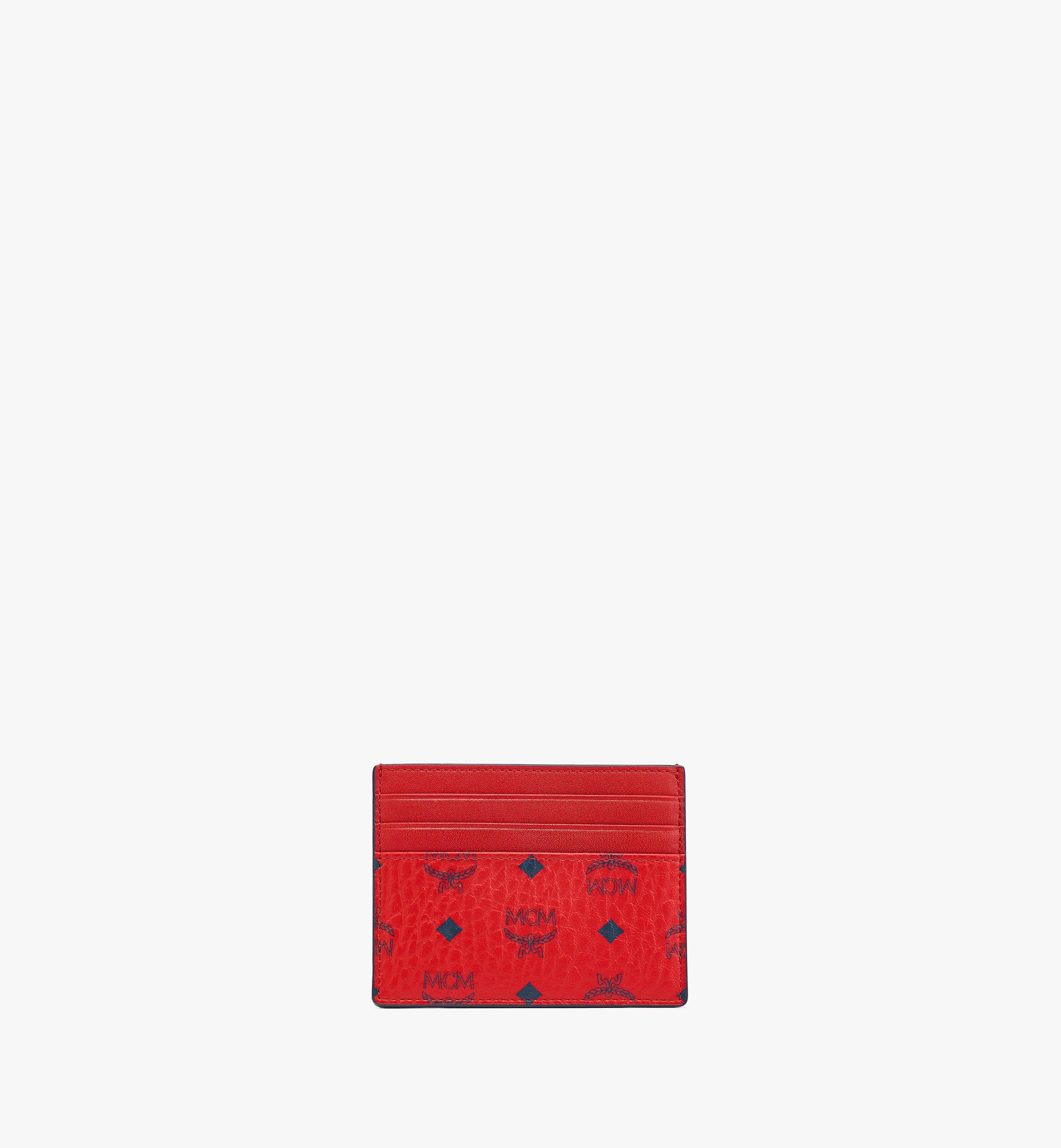 Mini Money Clip Card Case in Visetos Original Red