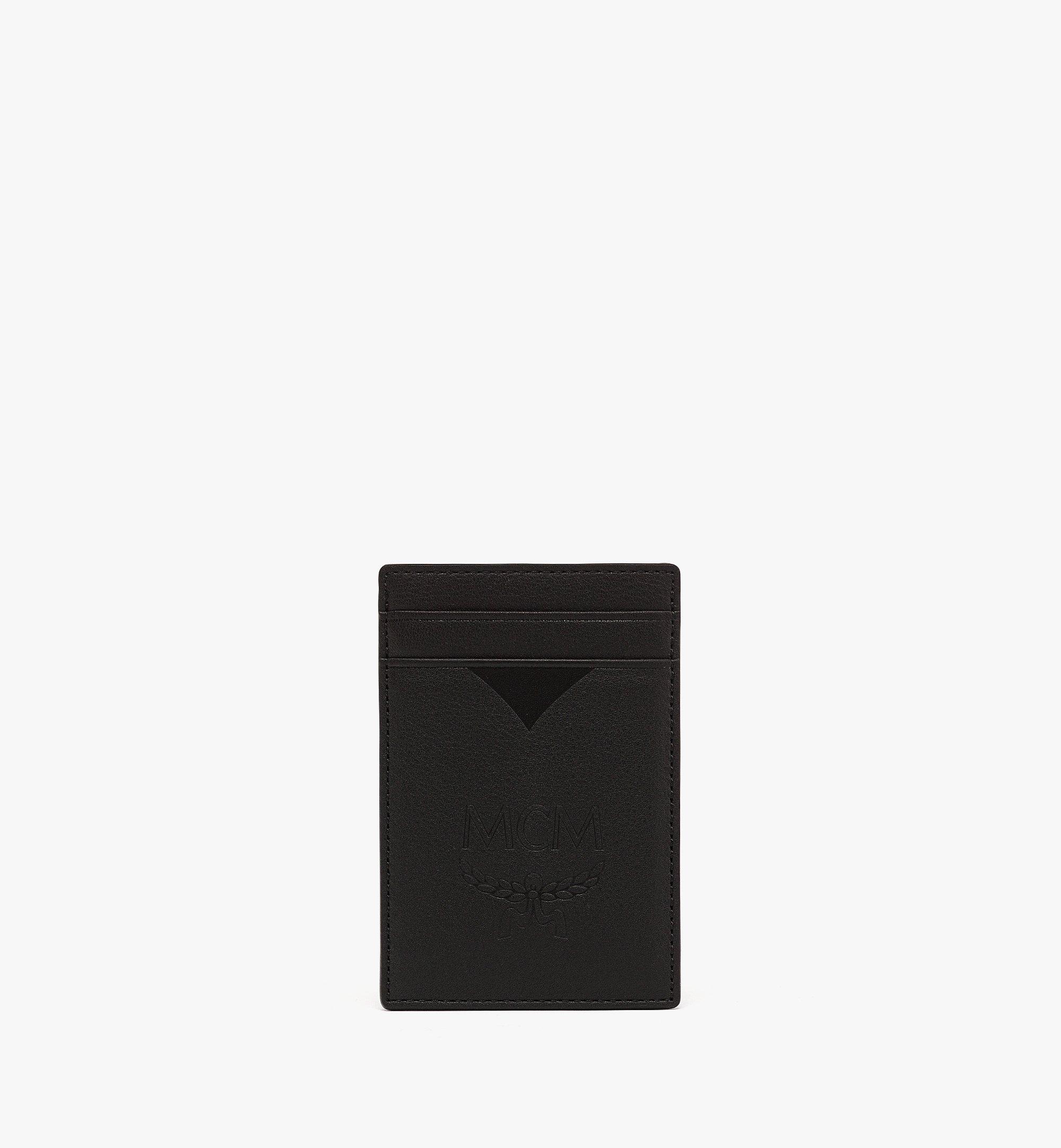 Mini Aren Money Clip Card Case in Maxi Monogram Leather Black | MCM ®US