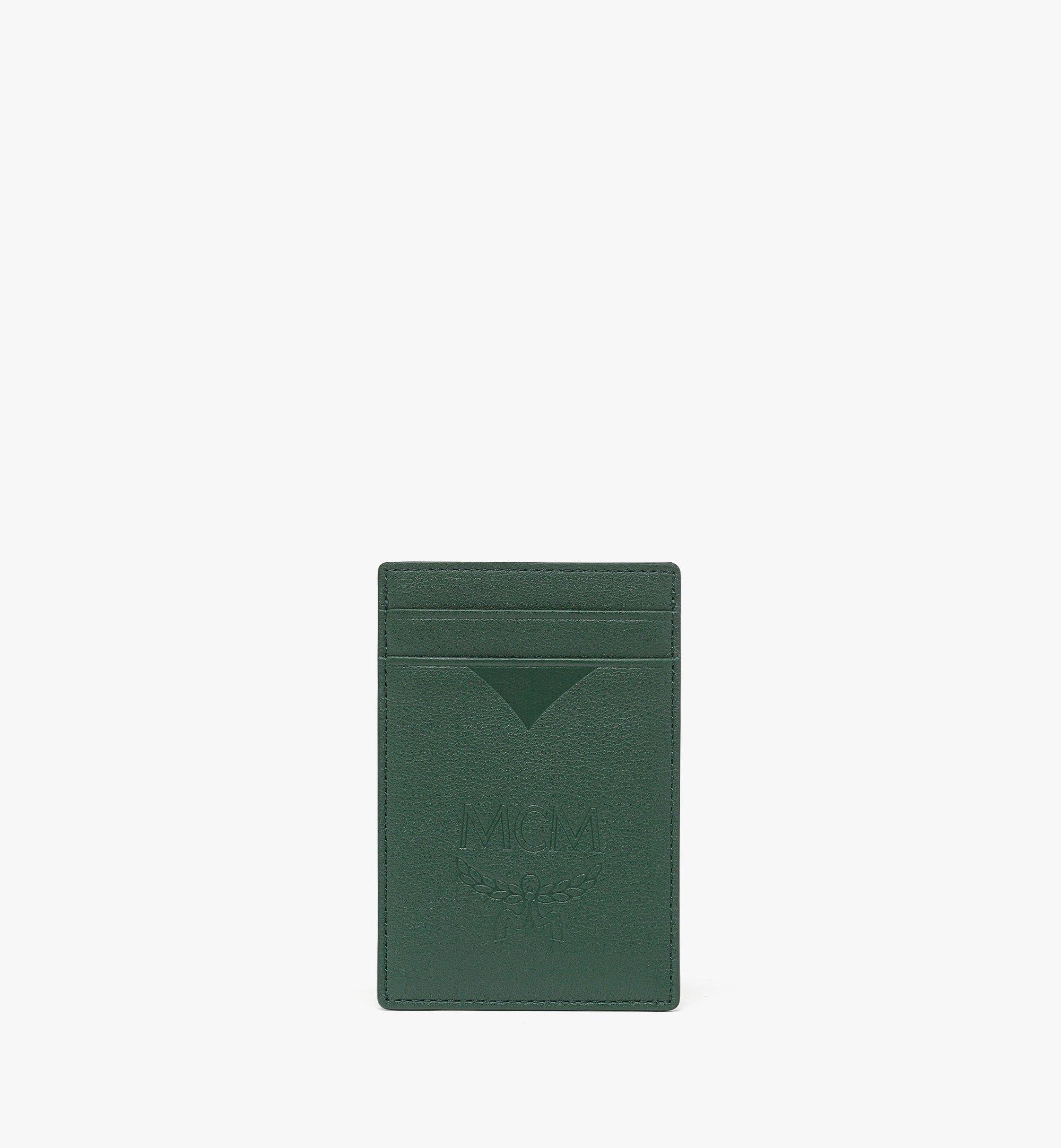MCM Aren Money Clip Card Case in Maxi Monogram Leather Green MXCESTA01G0001 Alternate View 2
