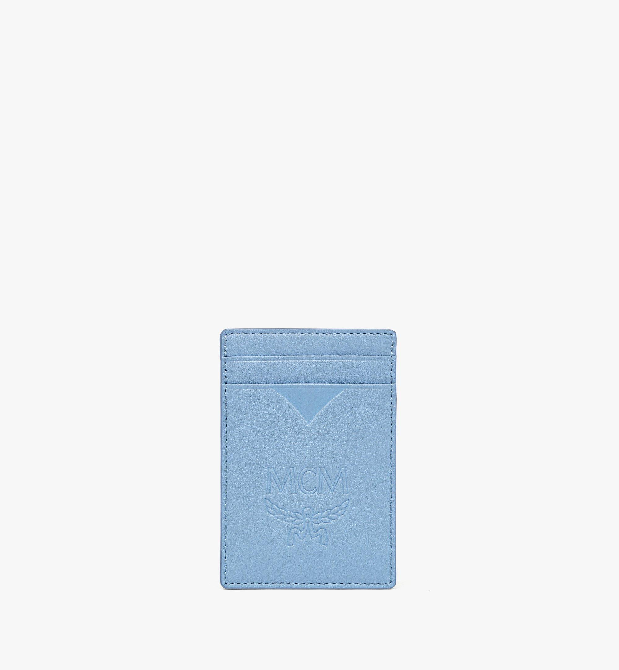 MCM Aren Money Clip Card Case in Maxi Monogram Leather Blue MXCESTA01L8001 Alternate View 2