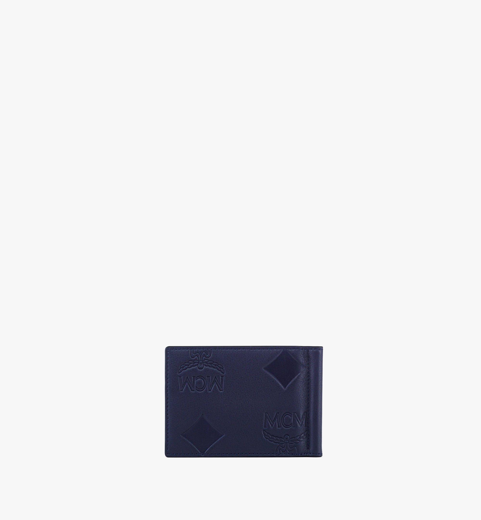 MCM Aren Portemonnaie aus Leder mit Maxi-Monogramm und Geldscheinklammer Blue MXCFSTA01VC001 Noch mehr sehen 2