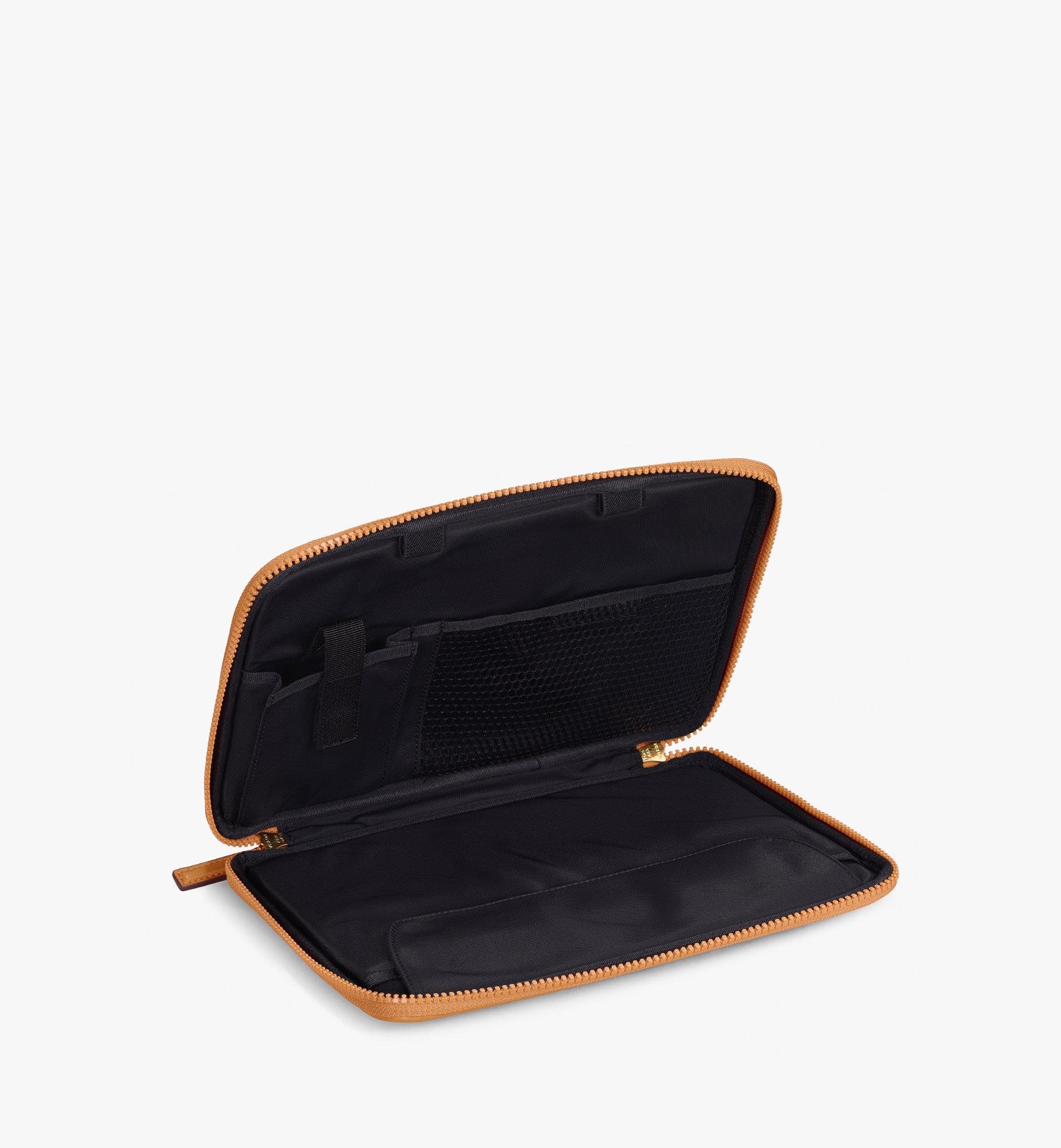 MCM Heritage Visetos Zip Around iPad Case Cognac | FASHIONPHILE