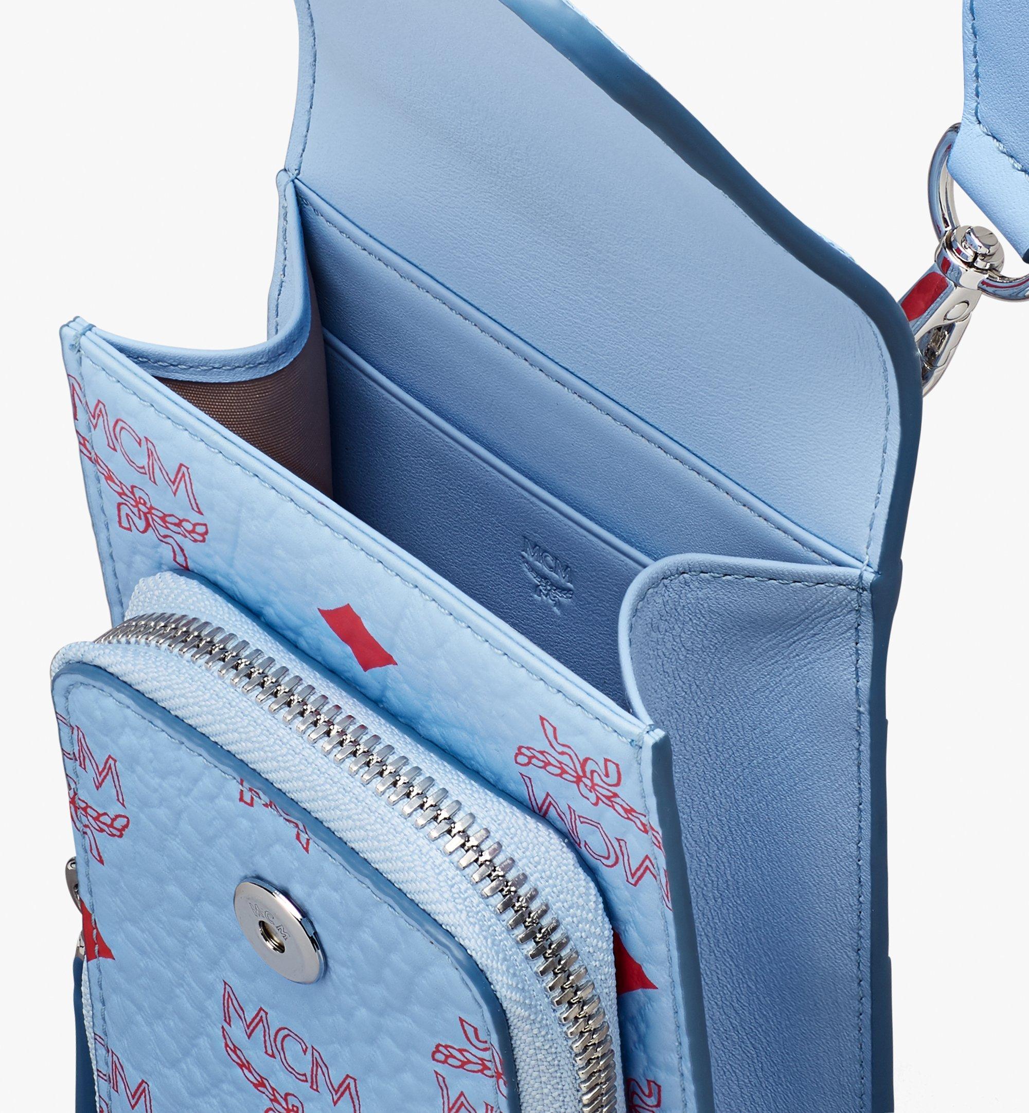 One Size Crossbody Phone Case in Visetos Blue MCM ®US